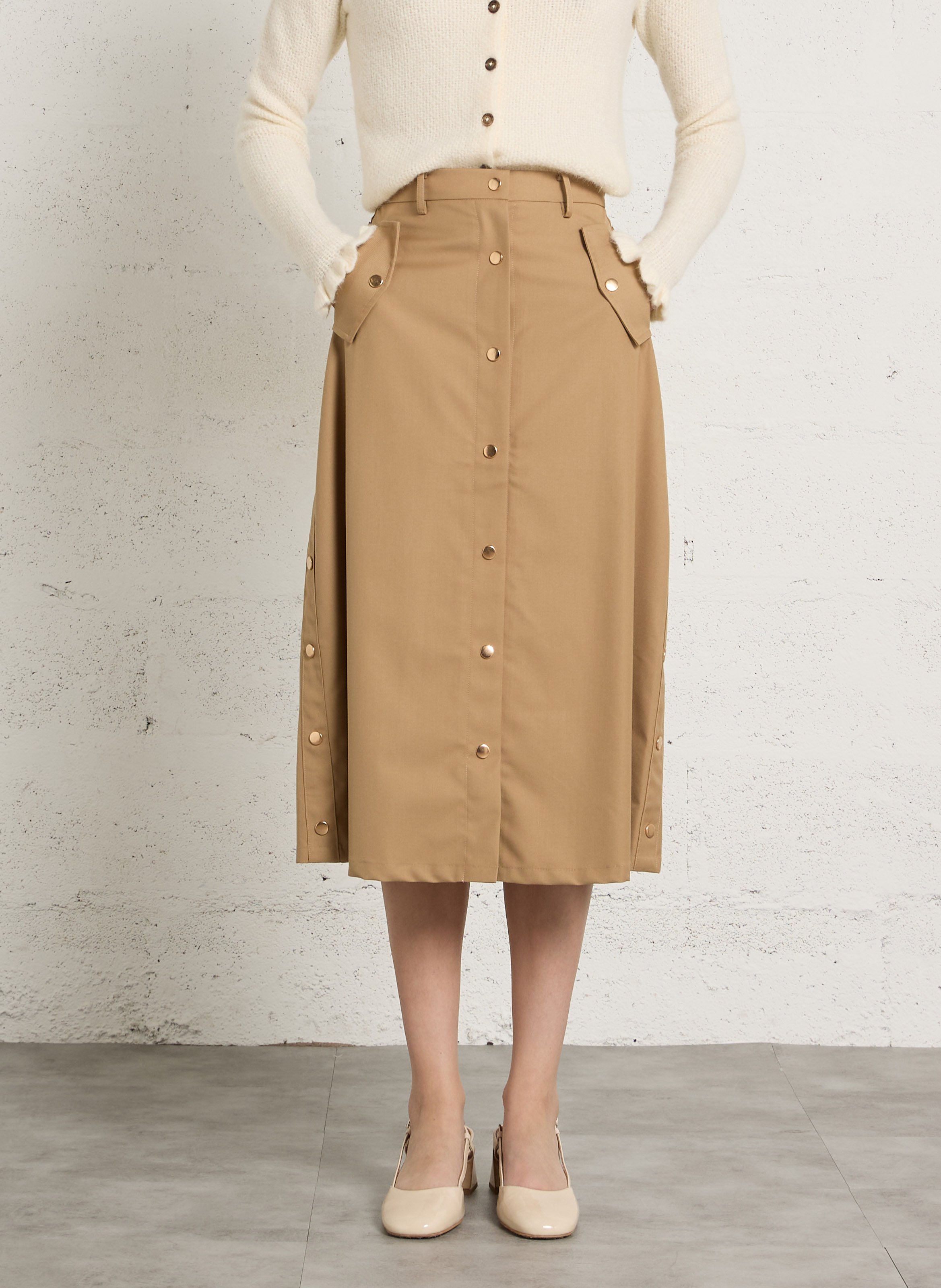 Halflange rok LA PETITE ETOILE Bruin