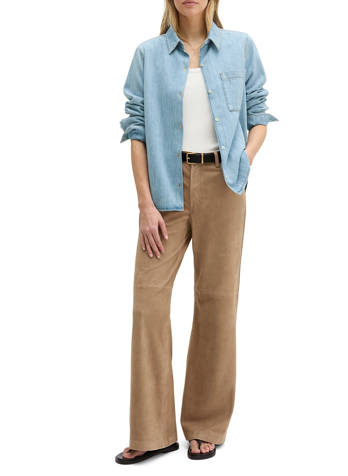 Chemise droite en denim léger MARC O'POLO Bleu