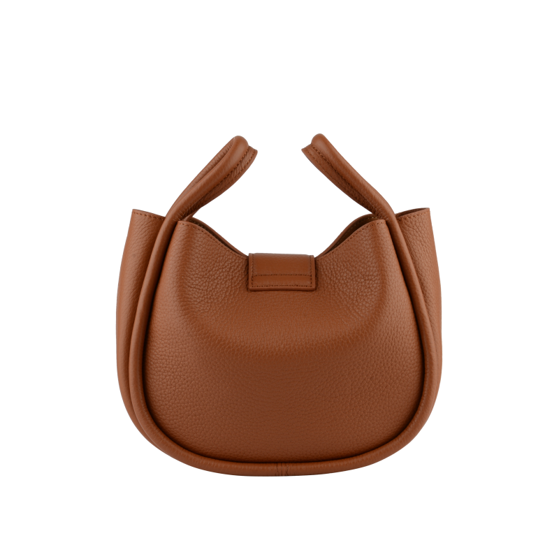 Calfskin leather shoulder bag Brown