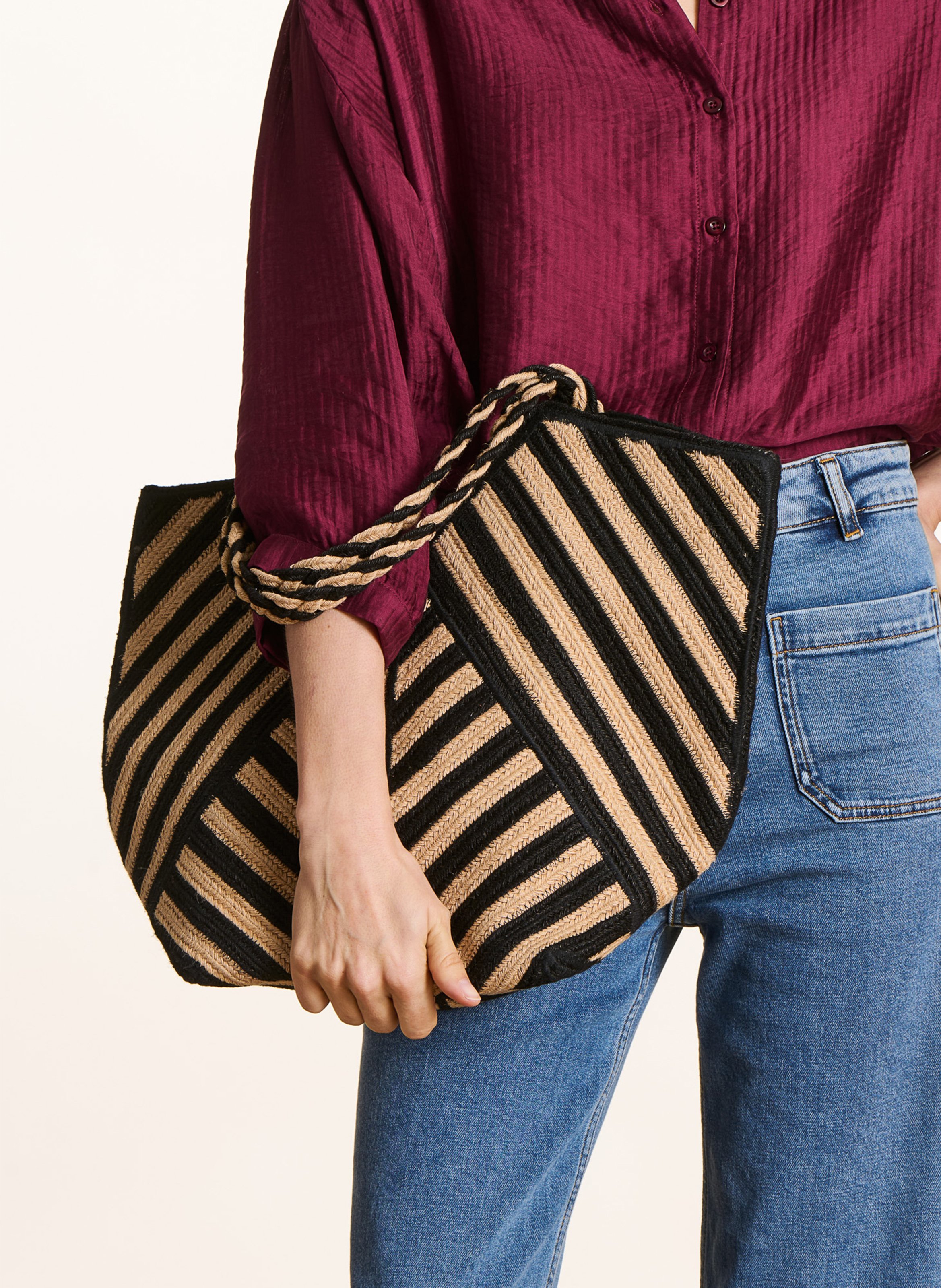 Shopper tas met symmetrisch patroon LA FEE MARABOUTEE Veelkleurig