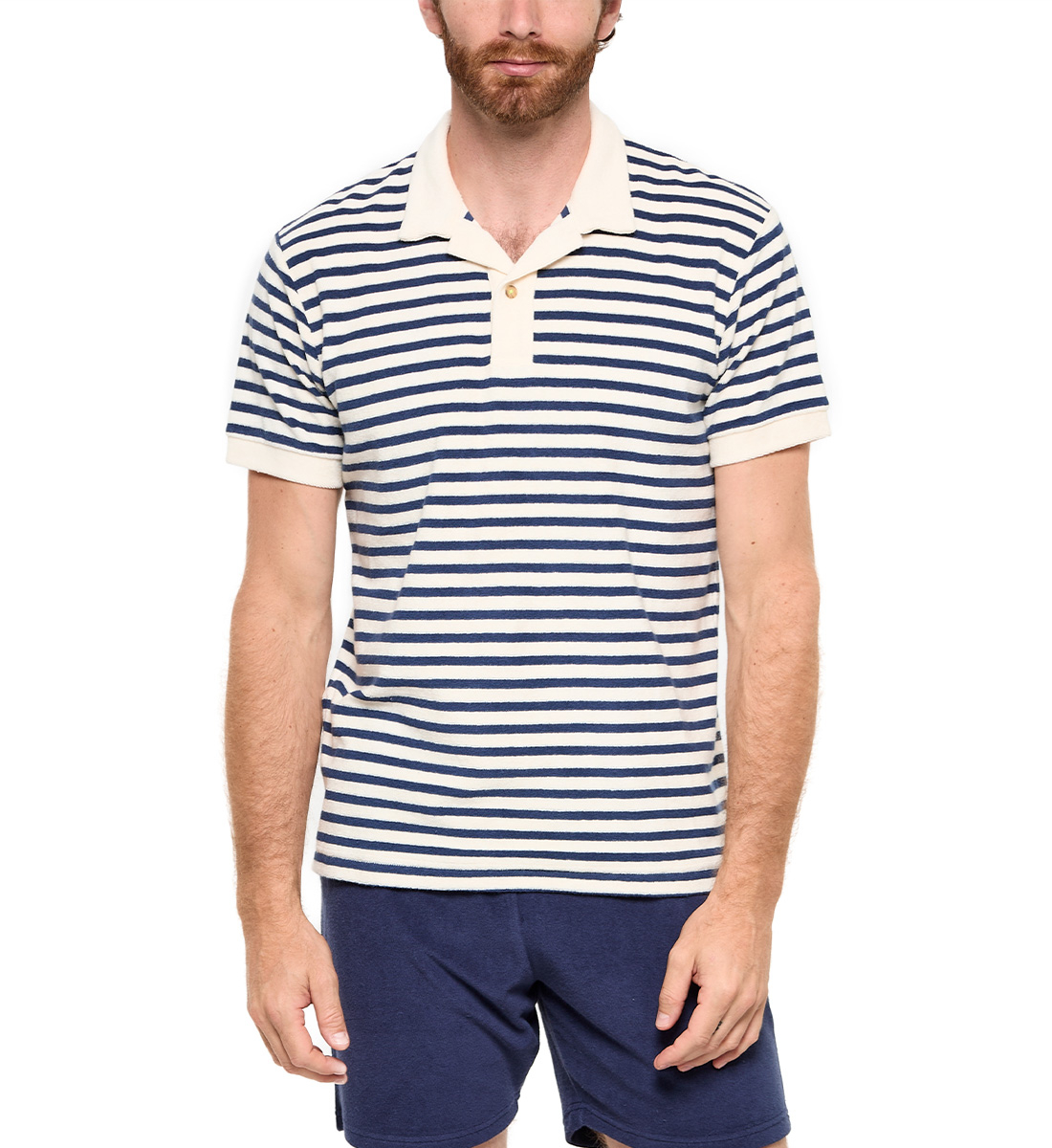 Striped terry cloth polo GILI'S White