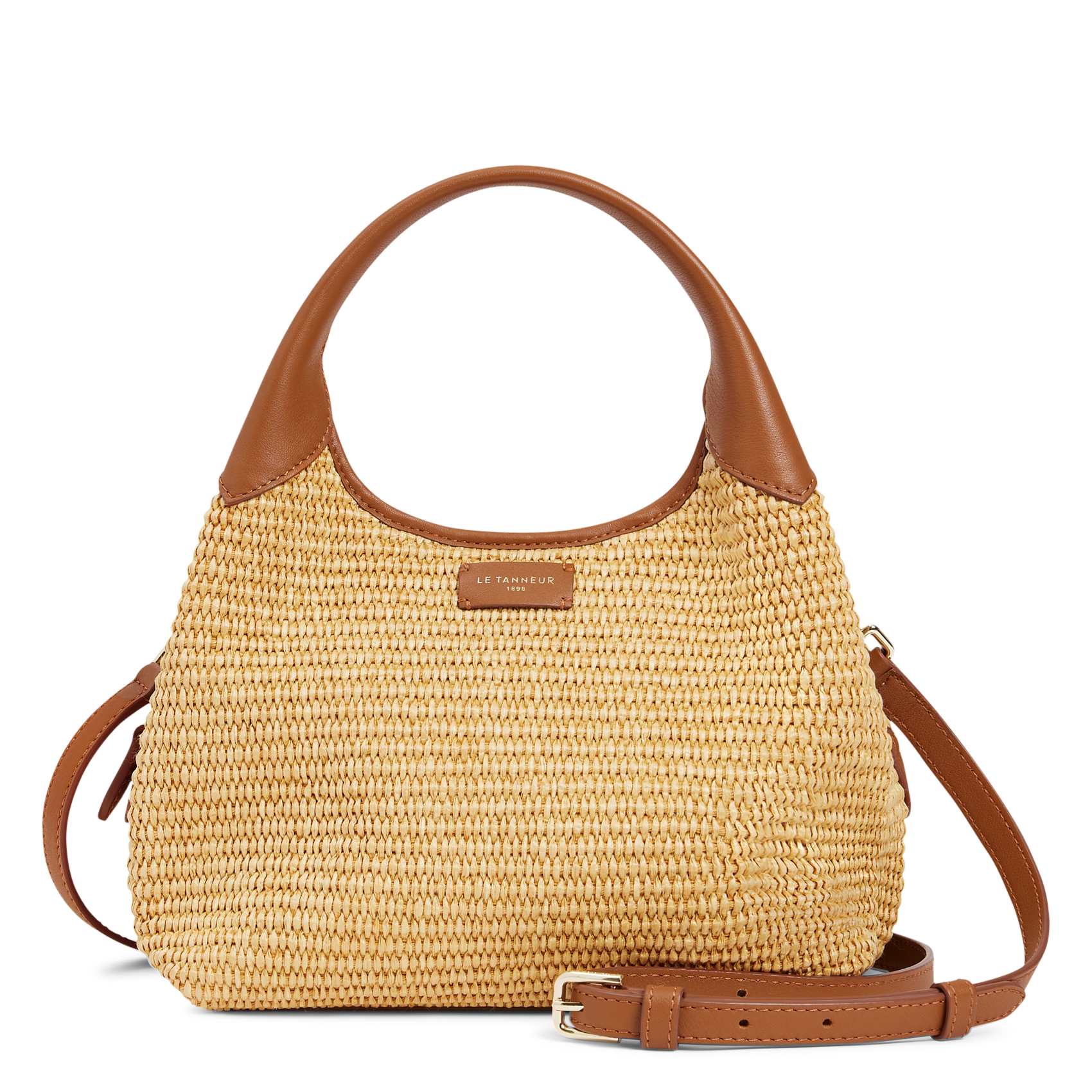 Handtasche mit Raphia-Effekt aus Leder LE TANNEUR Beige