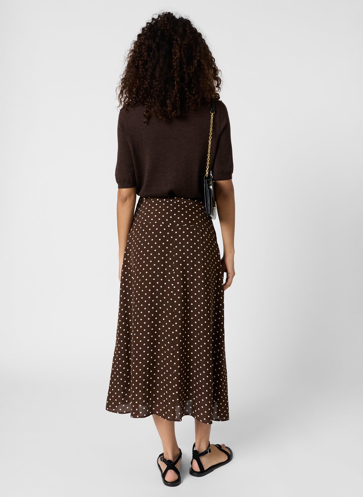 Polka dot midi skirt GERARD DAREL Brown