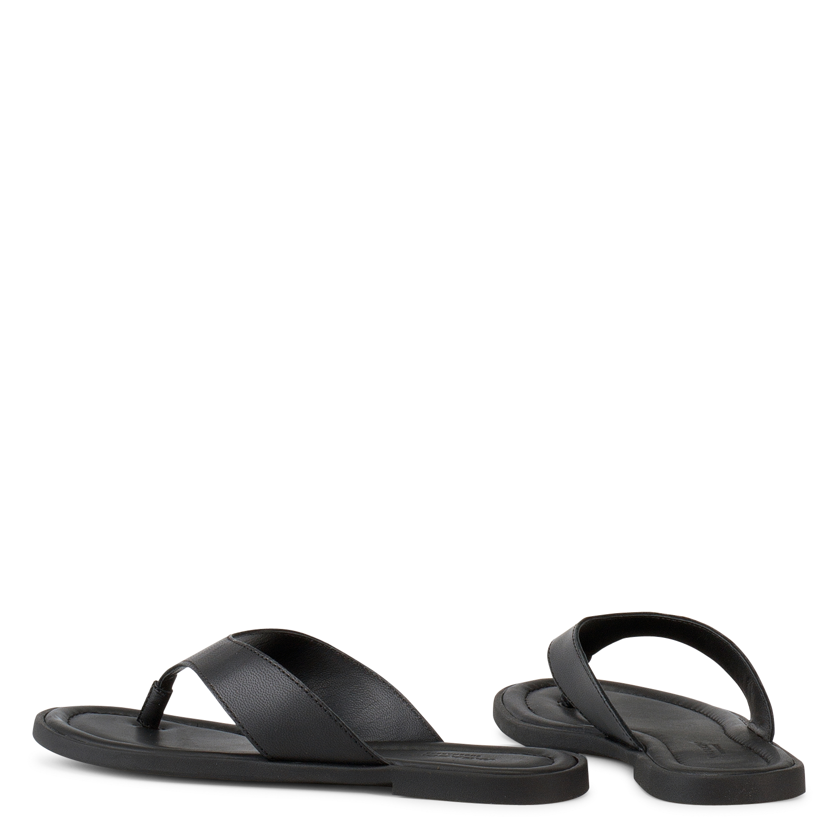 Flat calfskin leather sandals VAGABOND Black