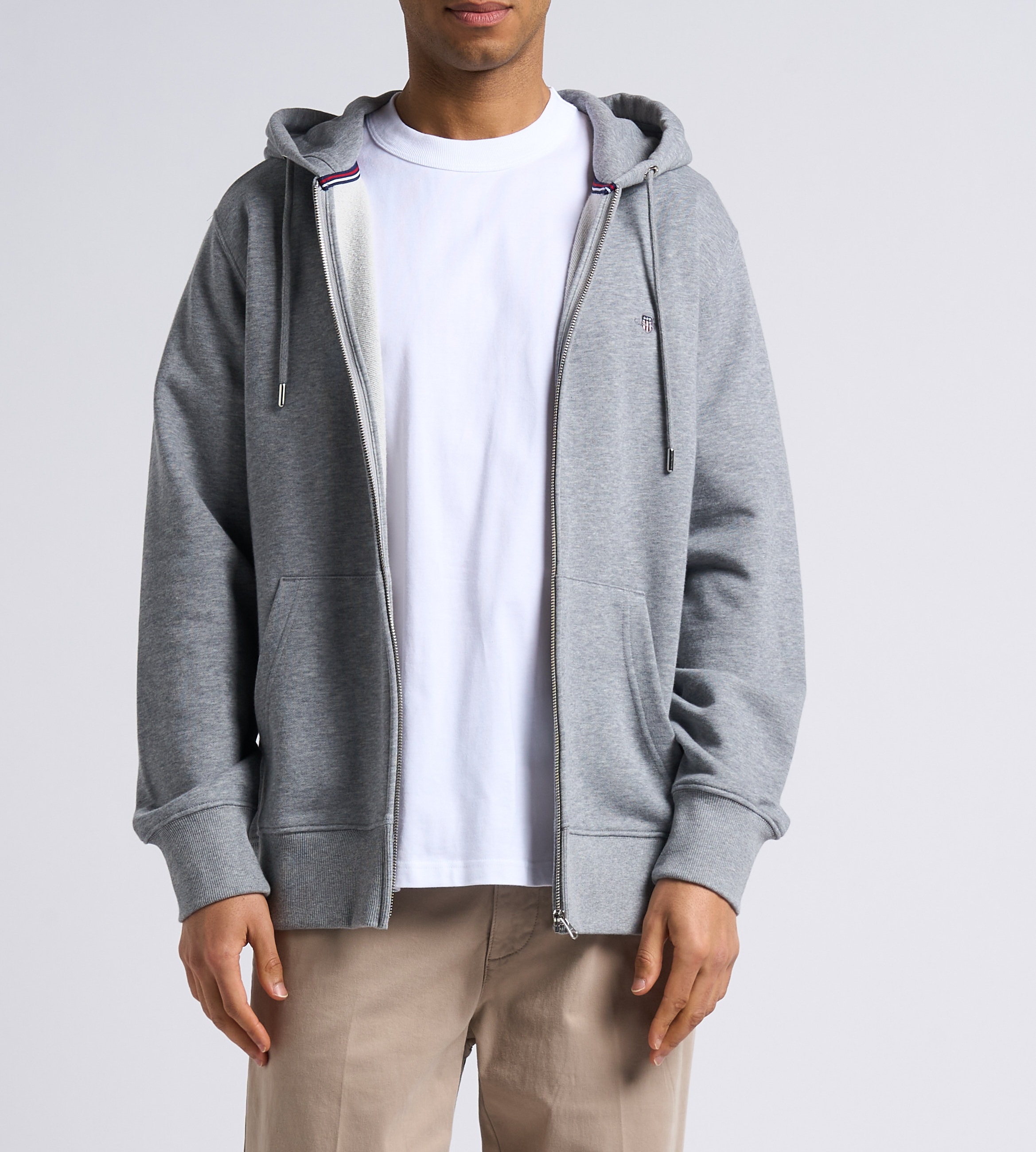 Rechte sweater met rits en capuchon | katoenblend GANT Grijs