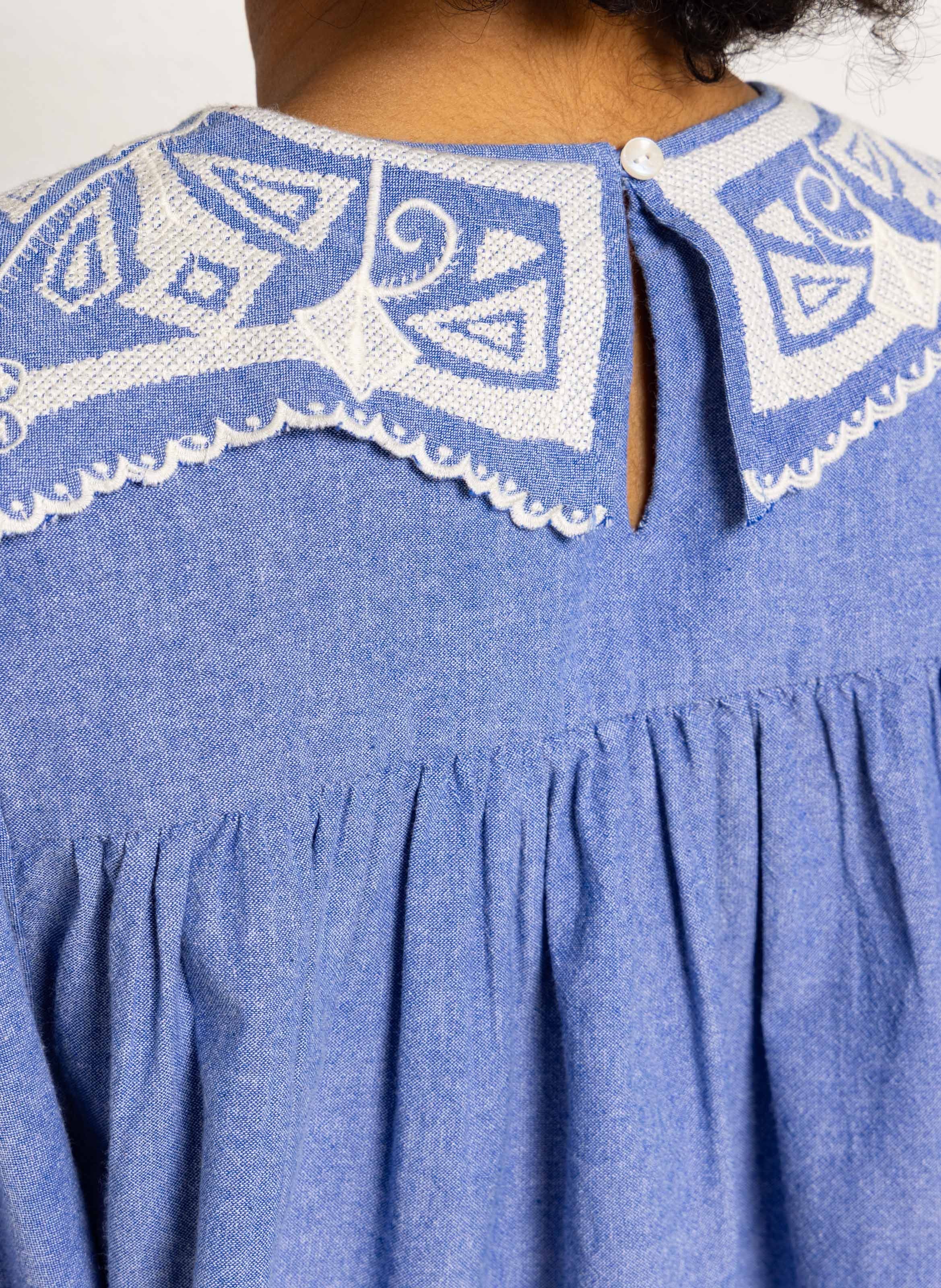 Blouse col rond en coton bio LOUISE MISHA Bleu