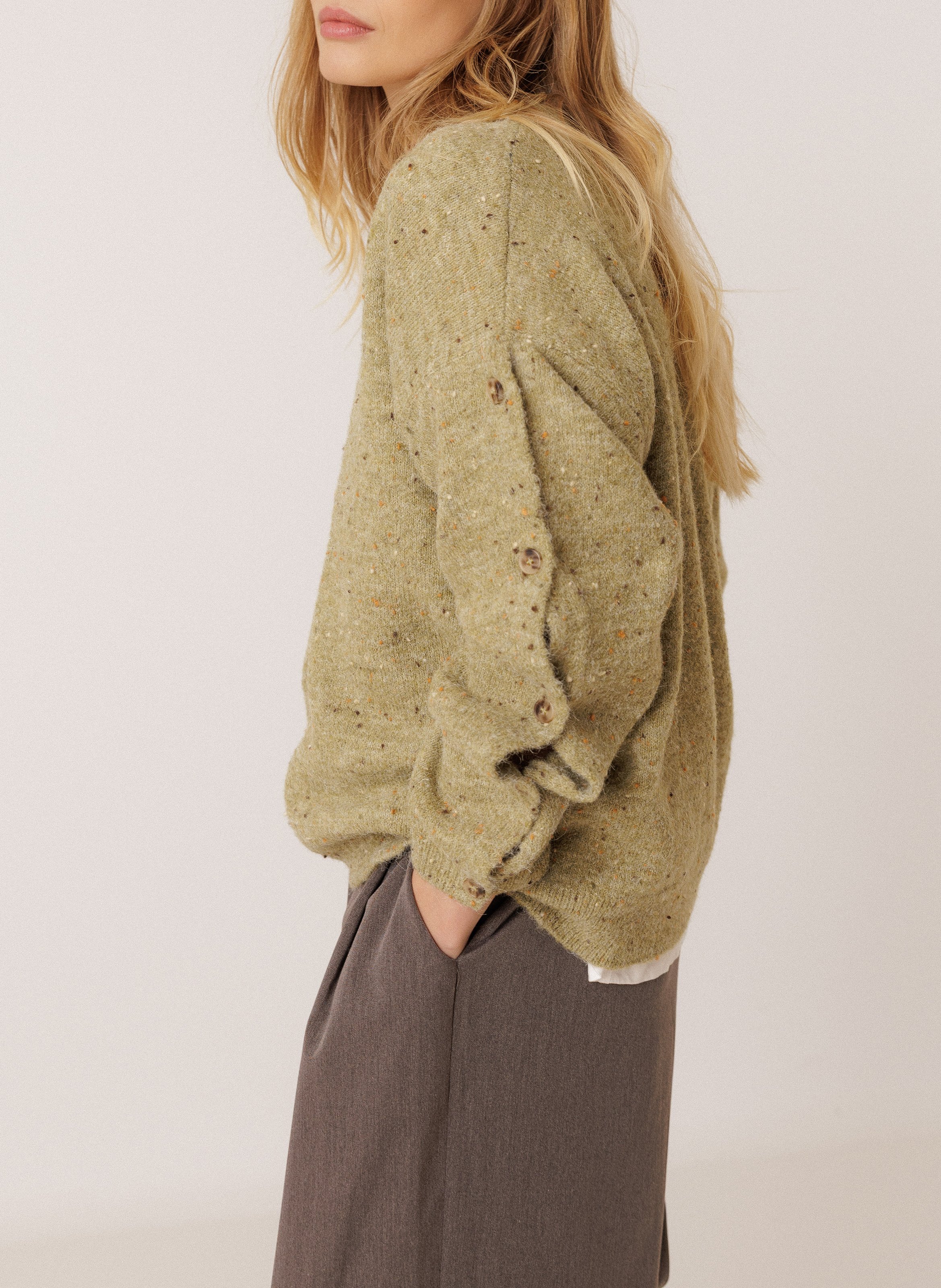 Trui met V-hals INDI & COLD Groen