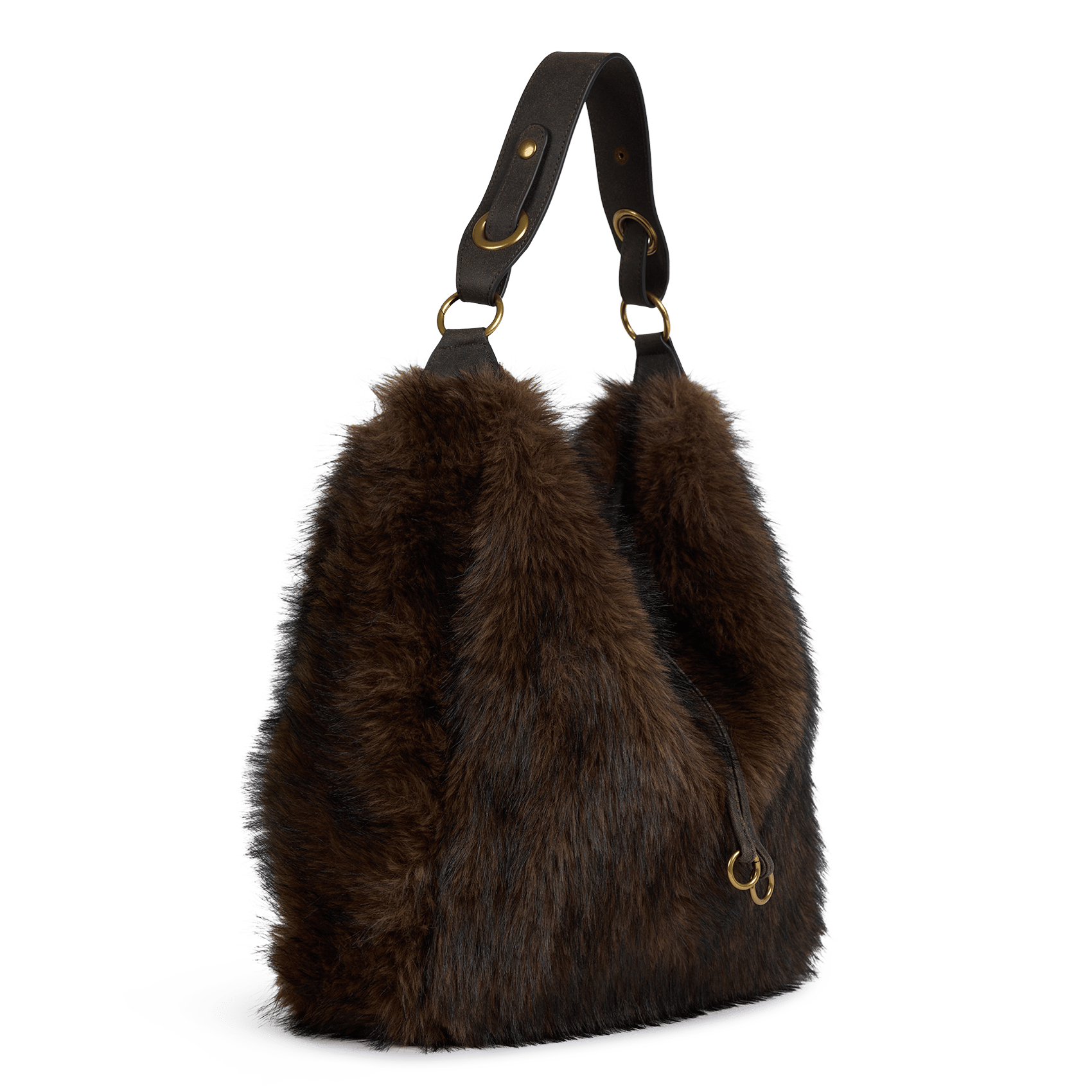 Fur hobo bag NAT & NIN Brown