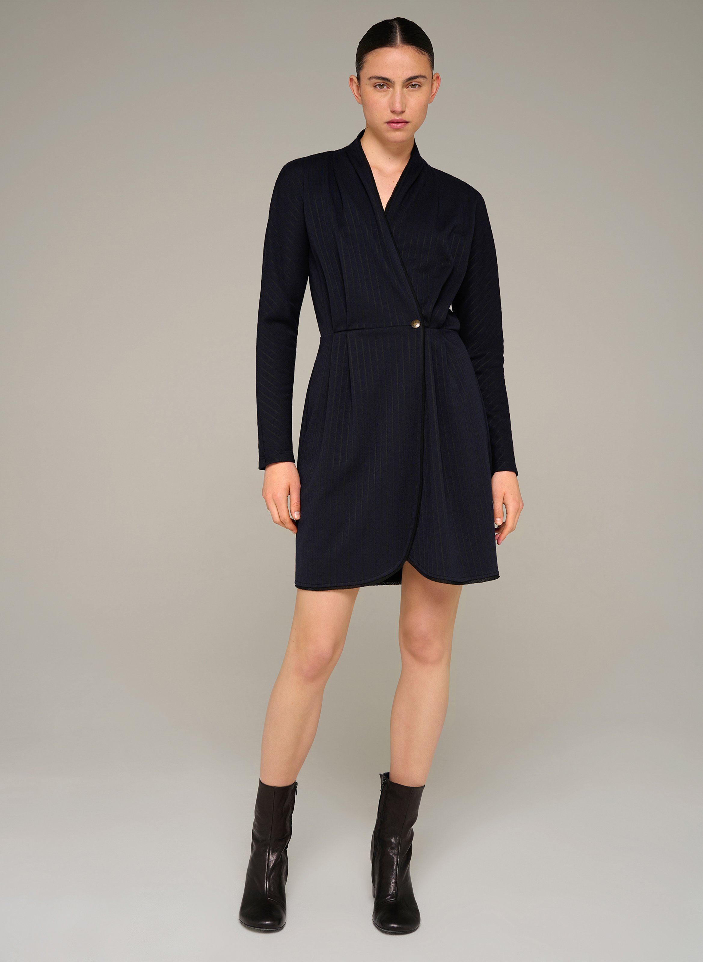 Gestreepte jurk met V-hals COTELAC Blauw