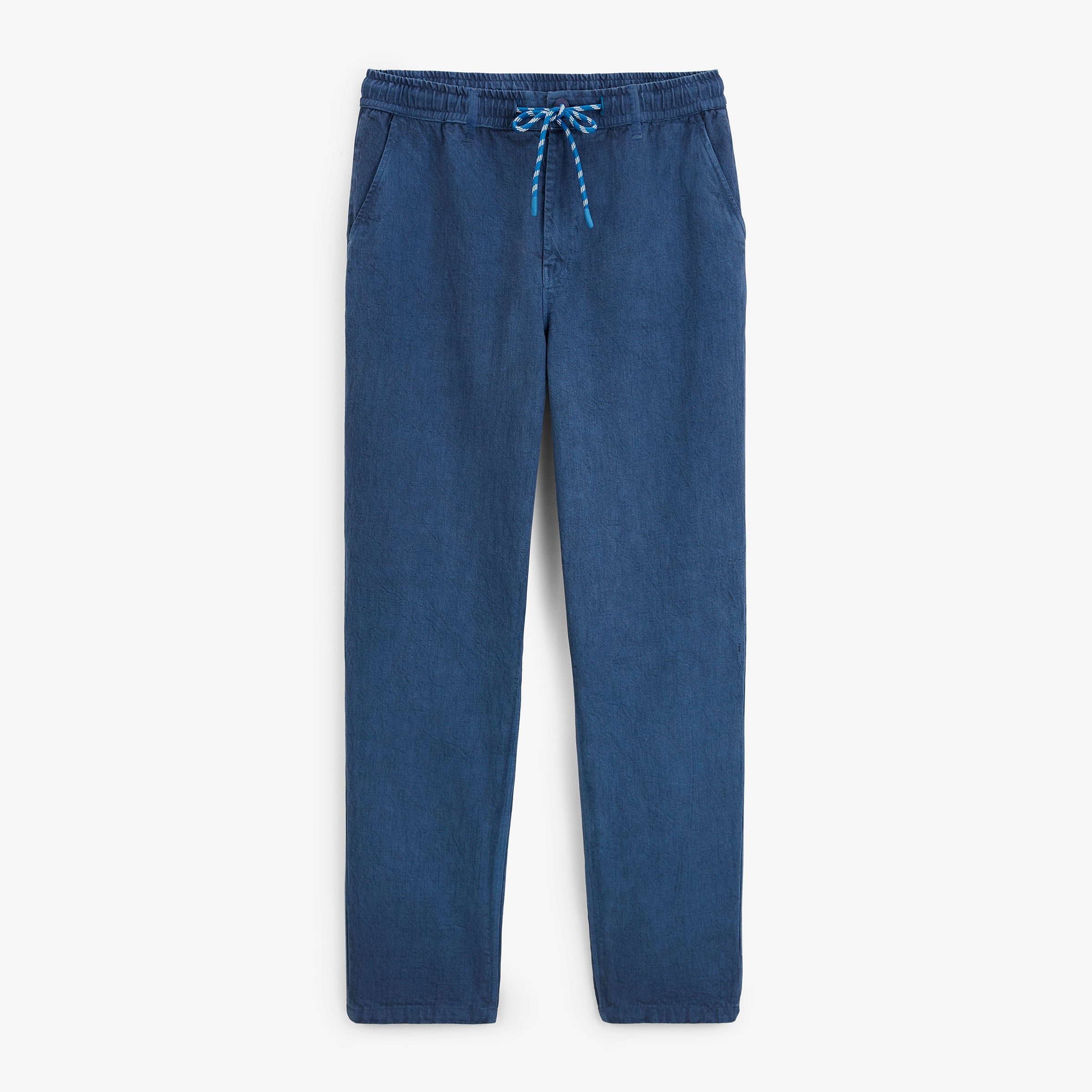 Textured twill cotton trousers with elasticated waist in blue play SERGE BLANCO Blue