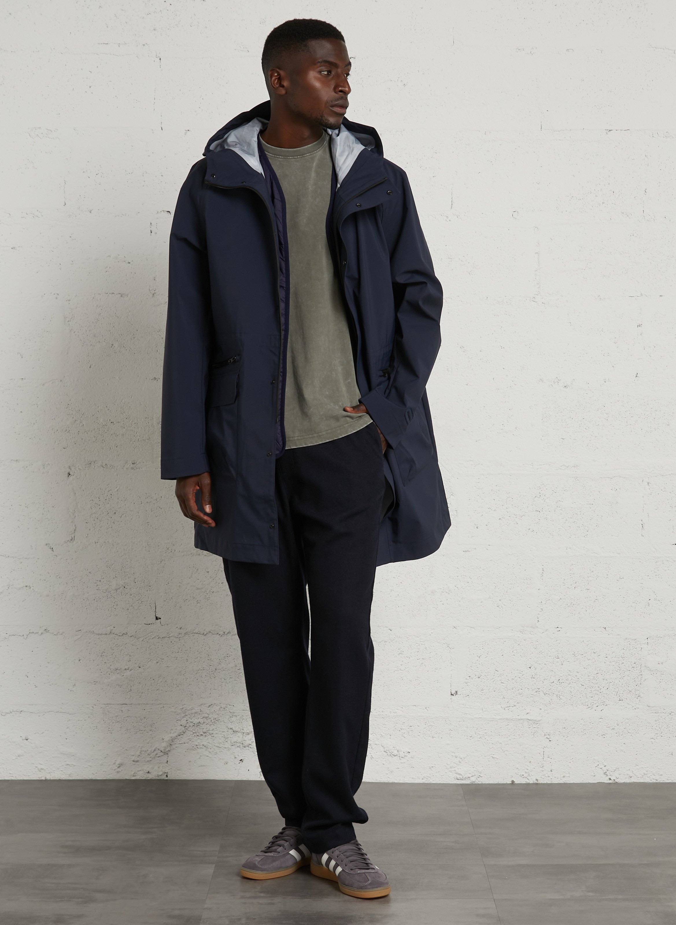 Straight-cut hooded parka PAUL SMITH Blue