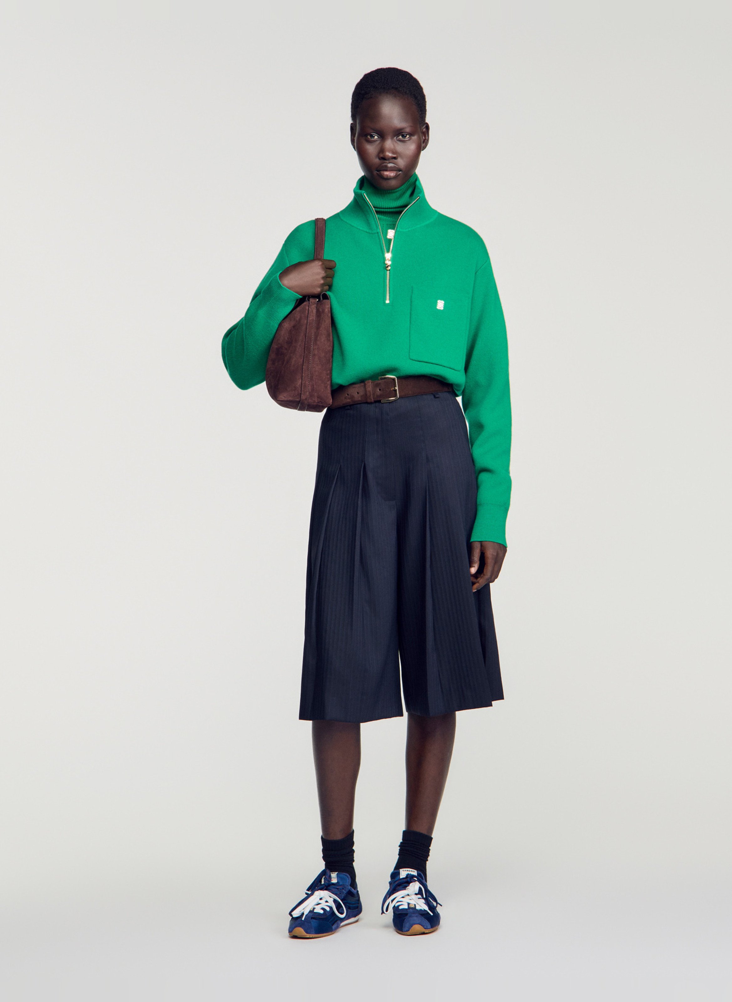 Pull droit col roulé | Vert SANDRO Femme