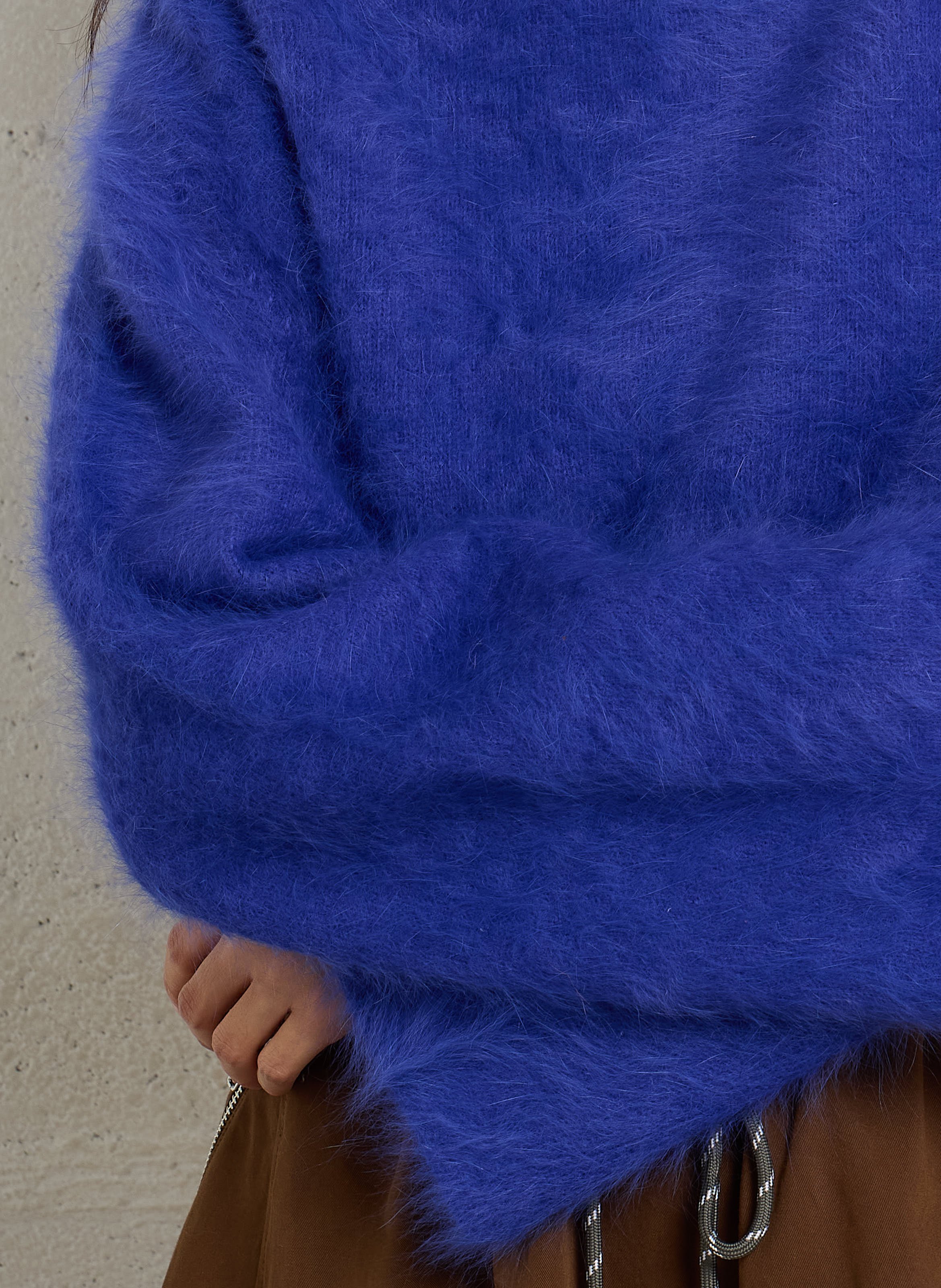 Pull droit en angora mélangé BELLEROSE Bleu