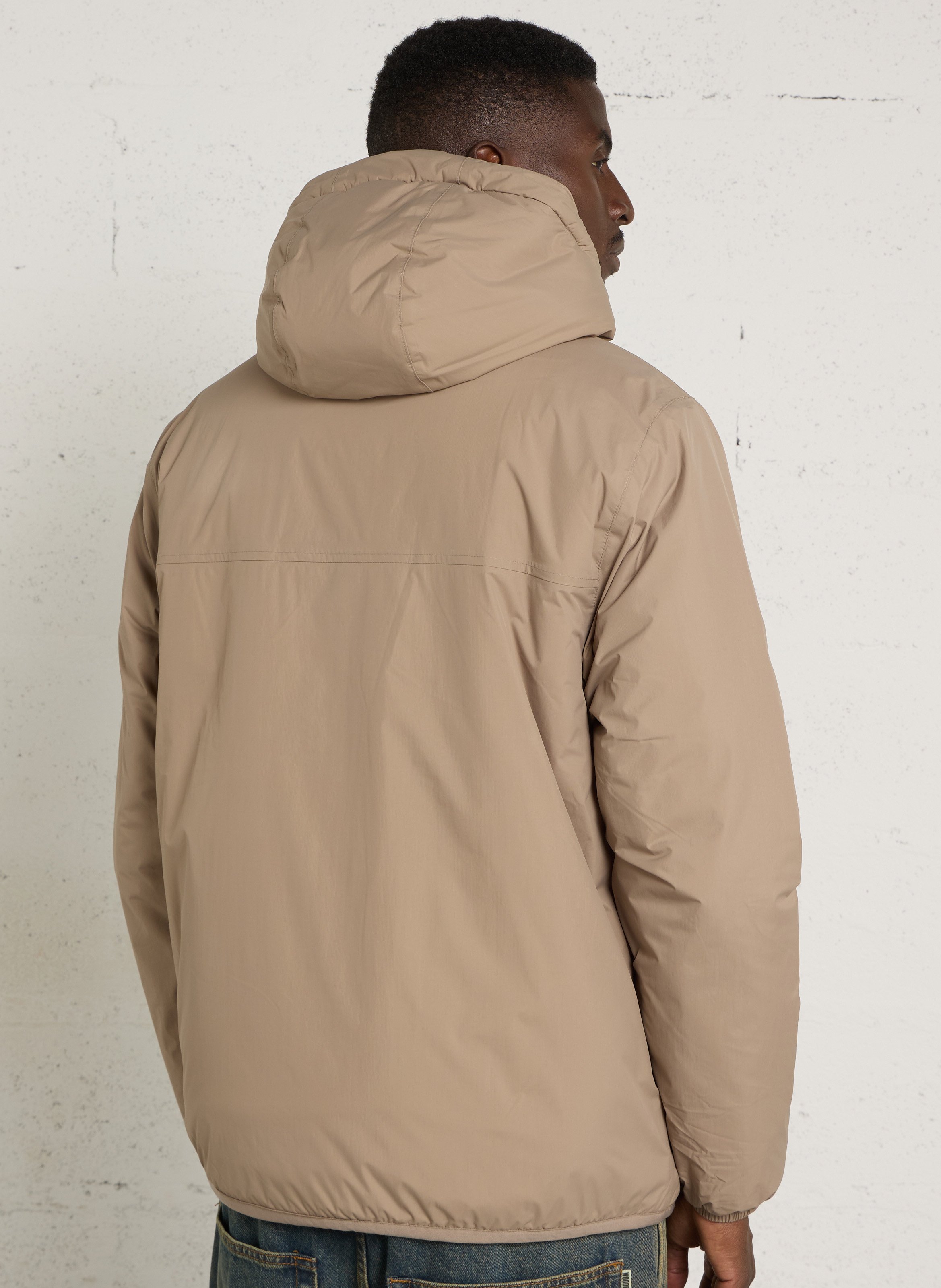 High-neck padded jacket K-WAY Beige