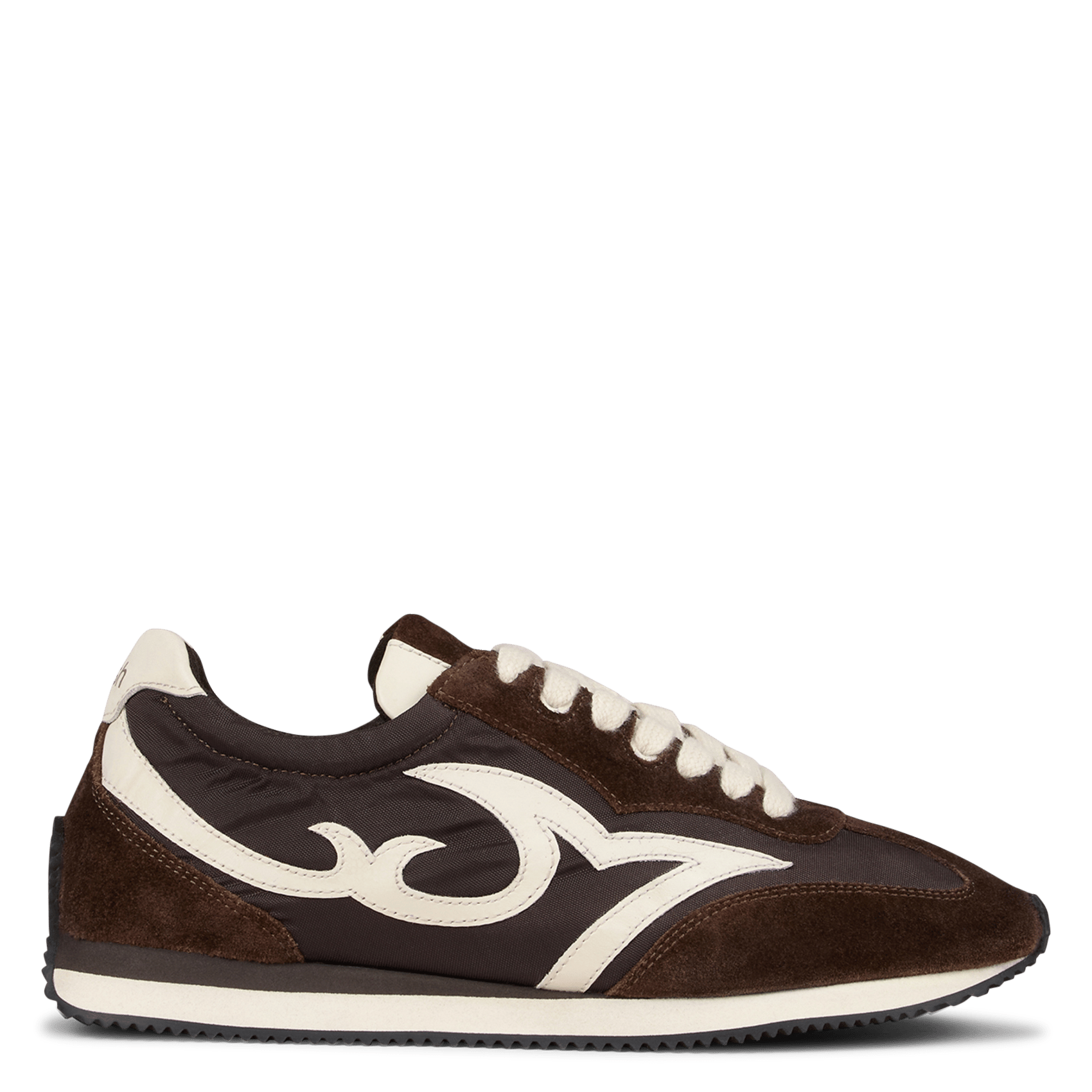 Niedrige Schnür-Sneaker aus Leder BA&SH Braun