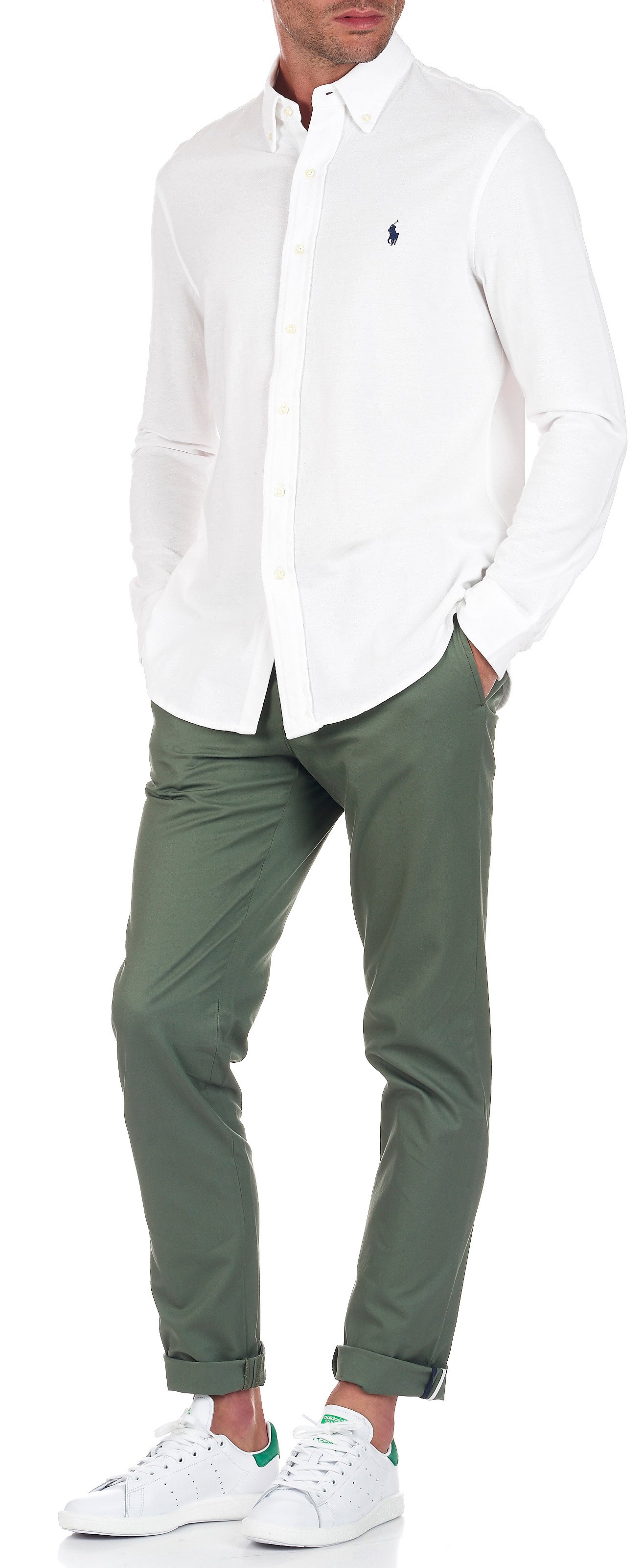 Fitted knit shirt POLO RALPH LAUREN White