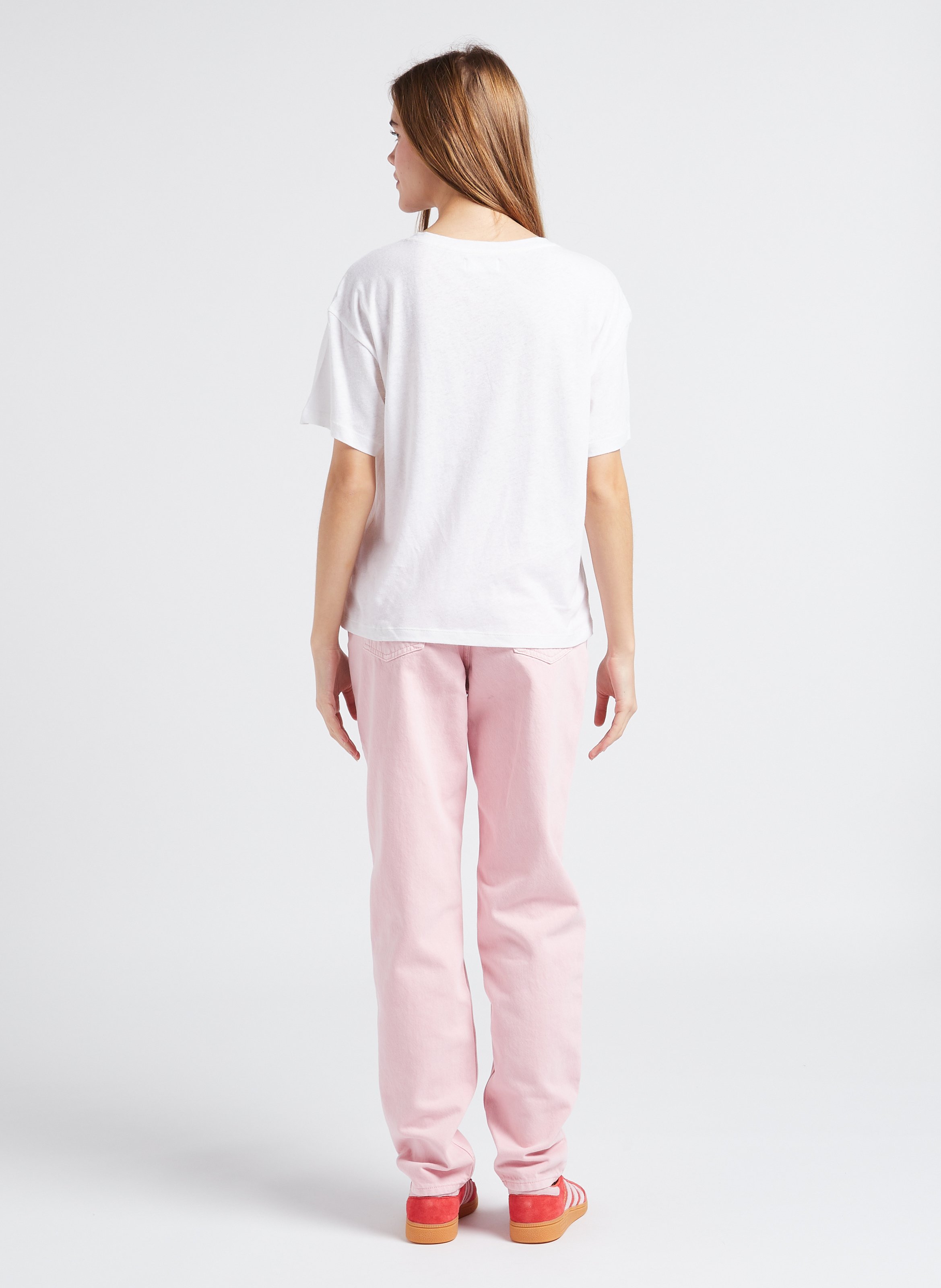 Jean mom-fit en coton LEVI'S Rouge