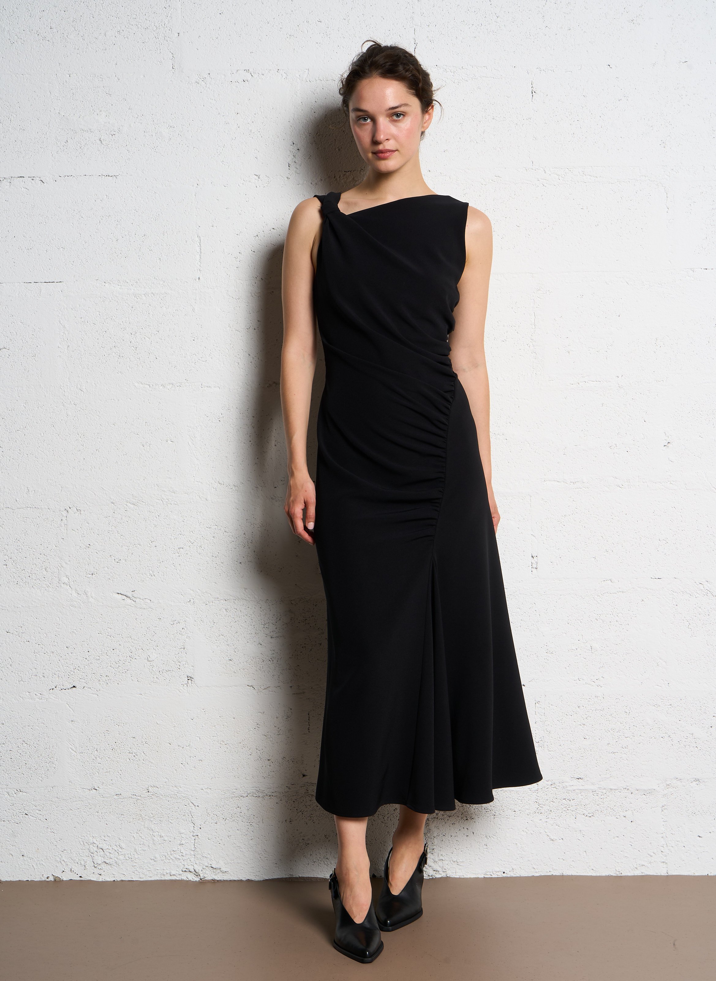 Robe longue encolure carrée  IMPERIAL Noir