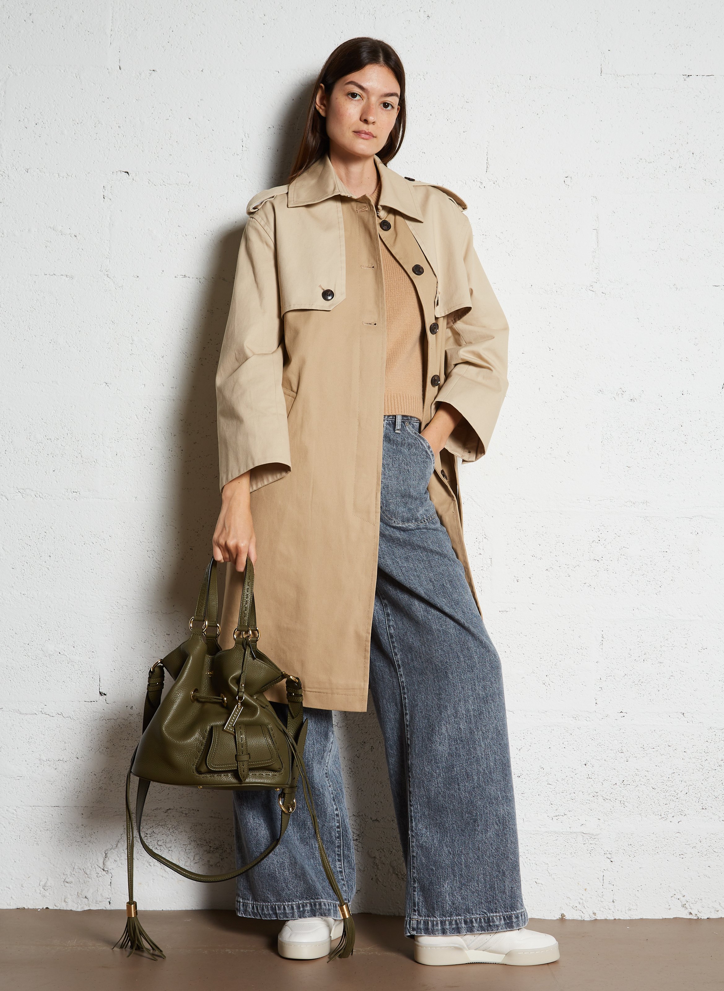 Beuteltasche aus genarbtem Leder | Khaki LANCEL Damen