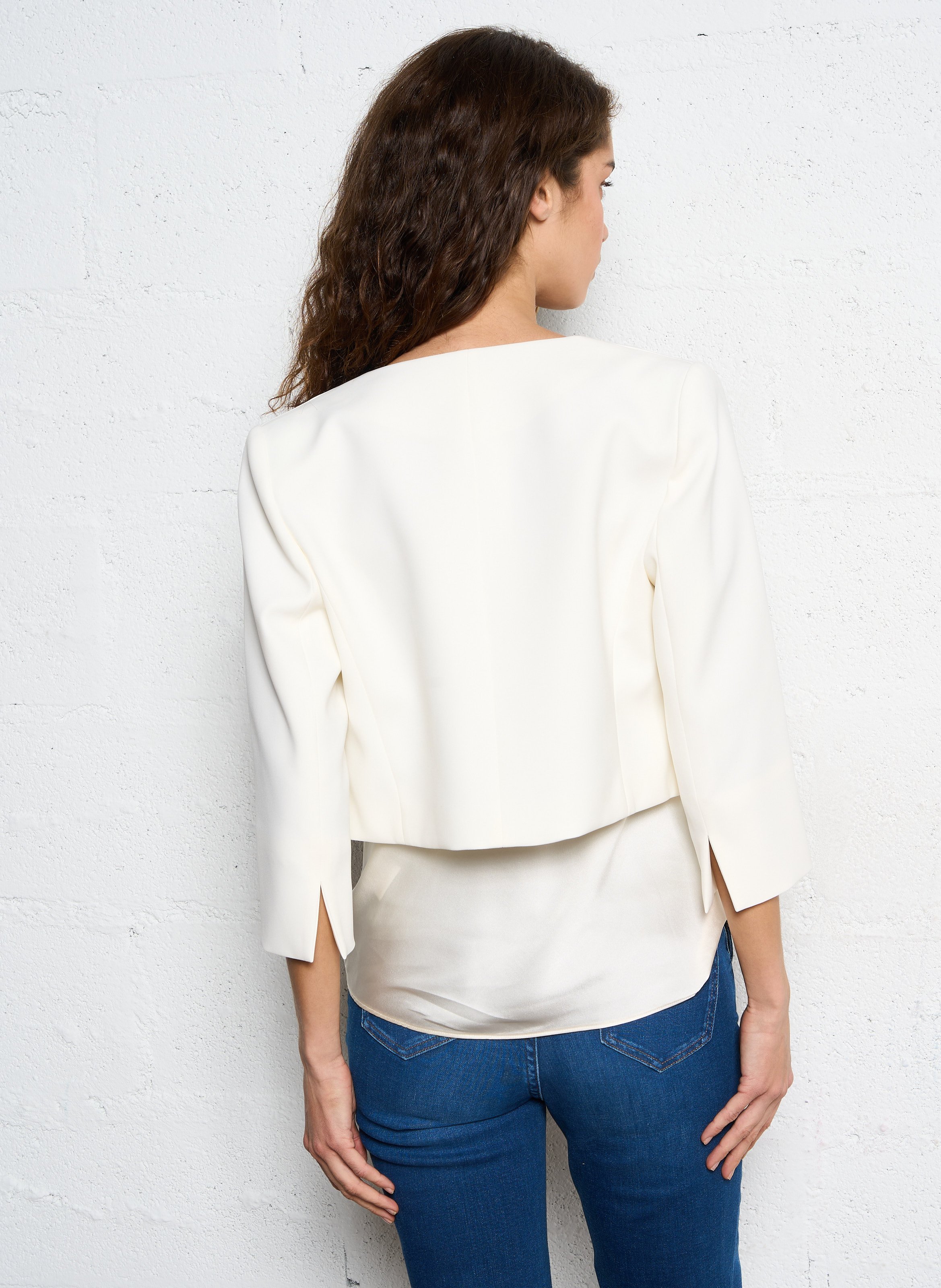 Straight cropped jacket MAISON 123 White