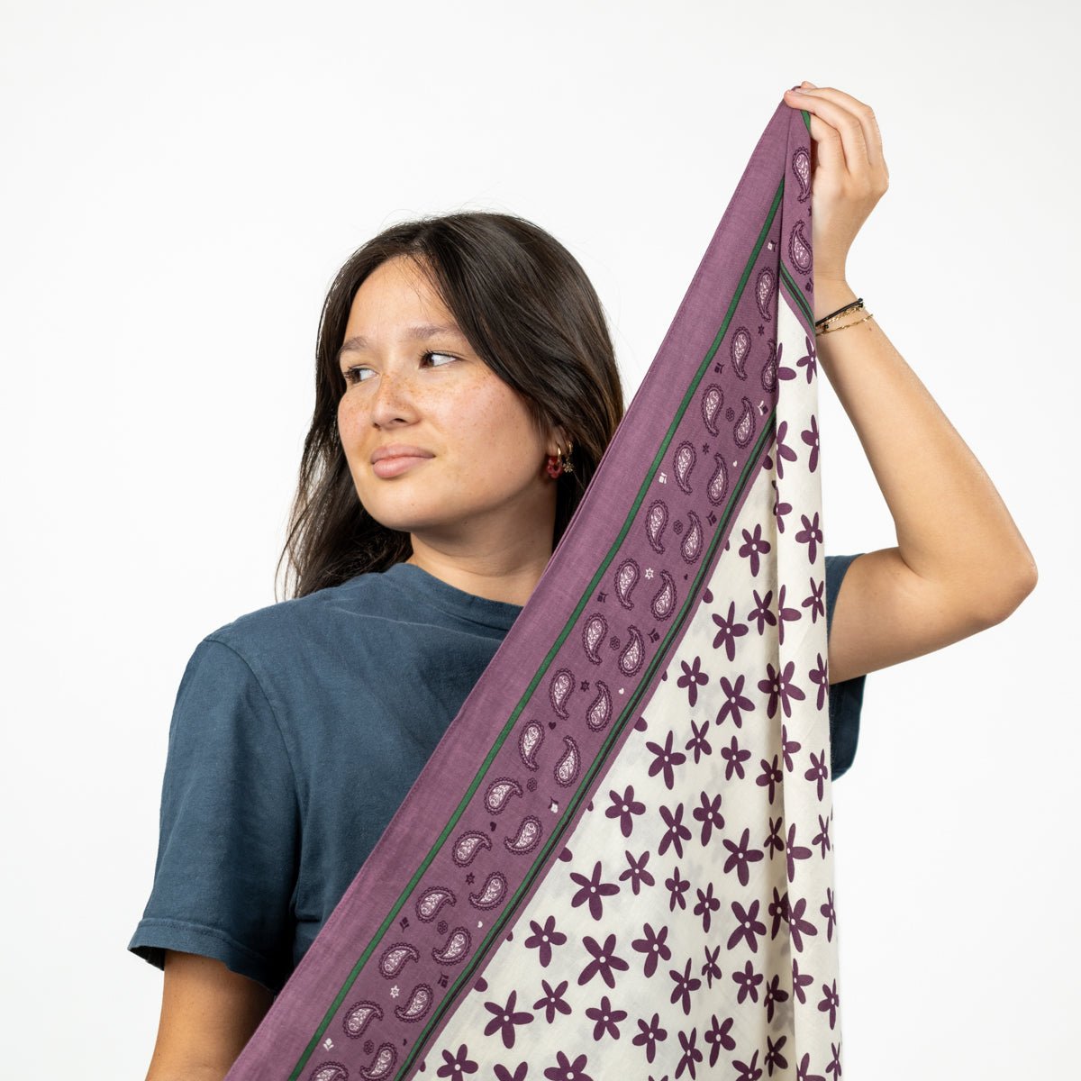 Organic cotton scarf BILLYBELT Purple