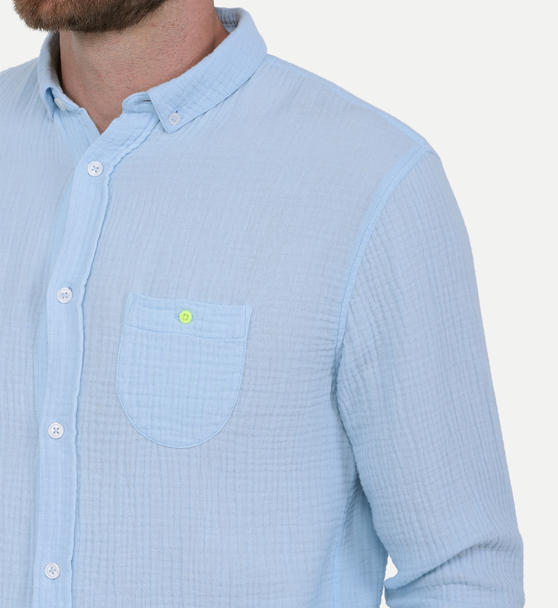 Light blue cotton gauze shirt GILI'S Blue