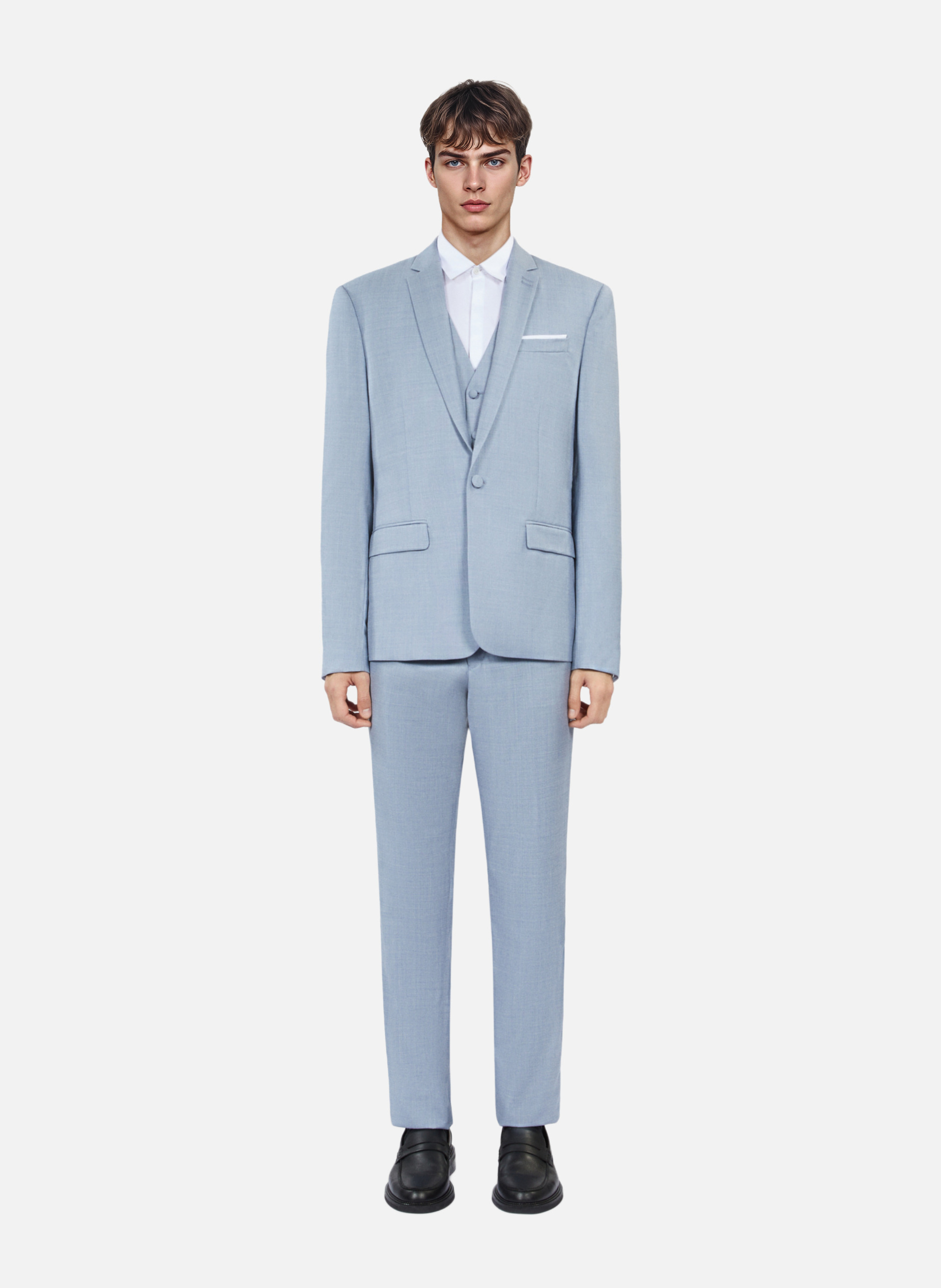 Wool suit jacket with metal chain - slim fit THE KOOPLES Blue