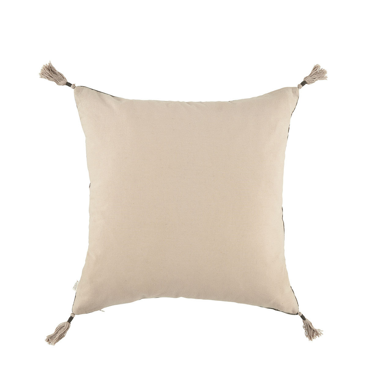 Mattéo cushion cover in cotton and linen velvet BLANC D'IVOIRE Grey