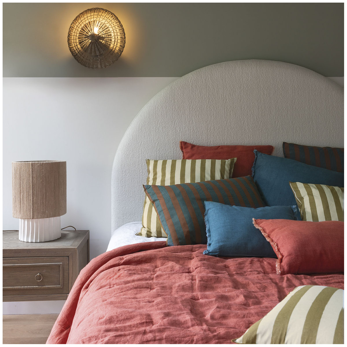 Housse de coussin coton BLANC D'IVOIRE Jaune