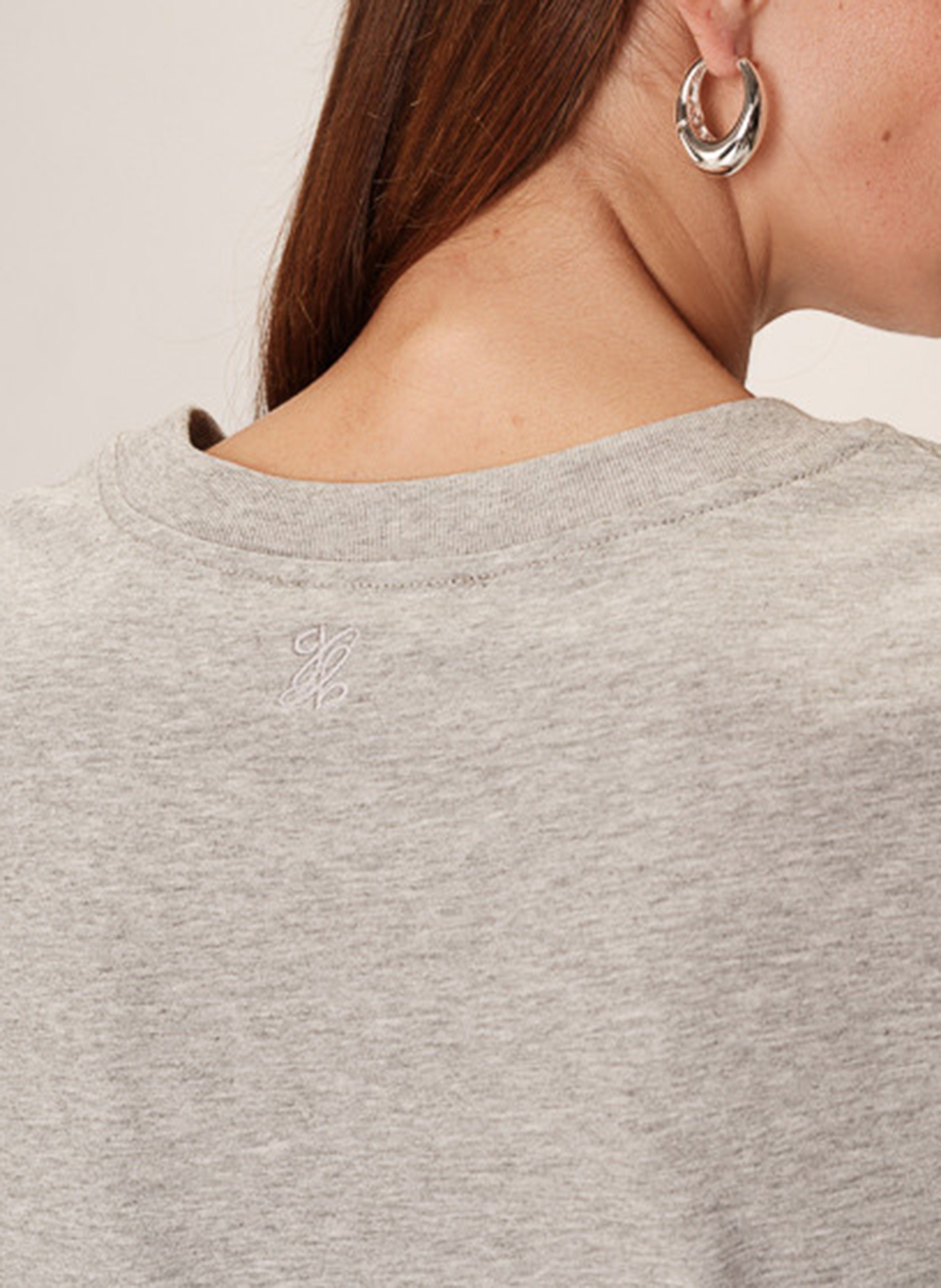 Long cotton dress with round neck GRACE ET MILA Silver