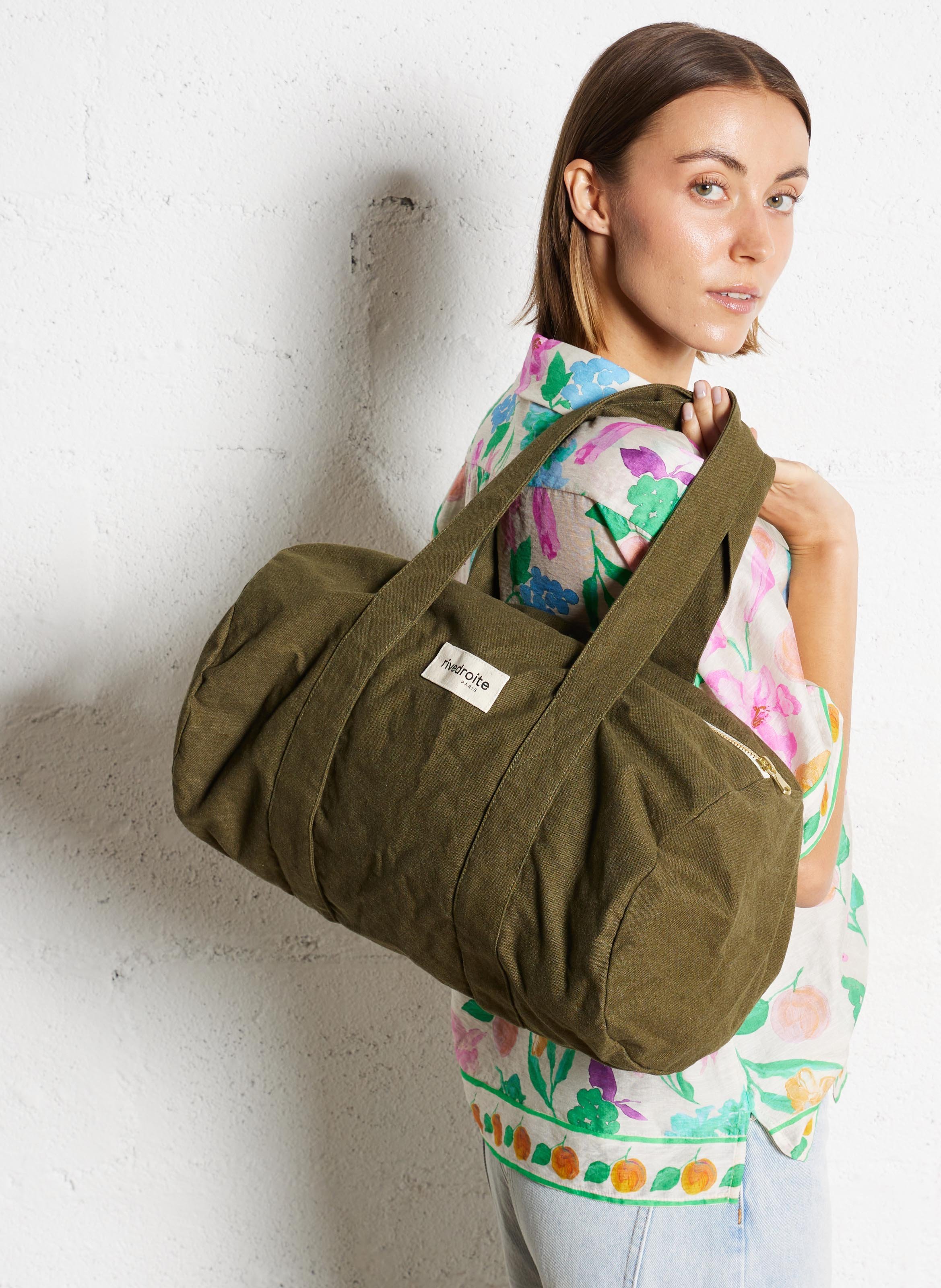 Recycled cotton duffle bag RIVEDROITE PARIS Green