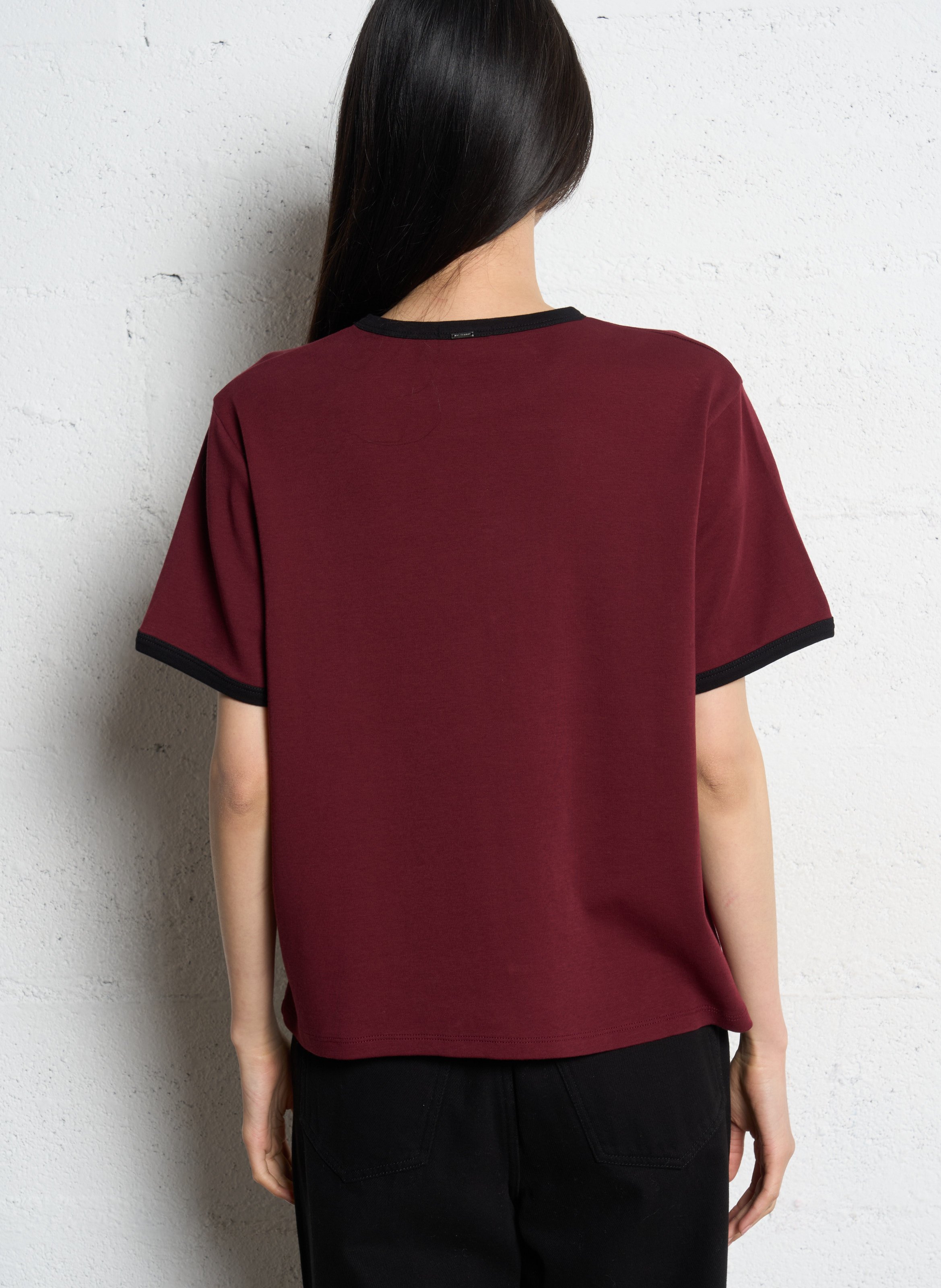 Tee-shirt col rond en coton IKKS Rose