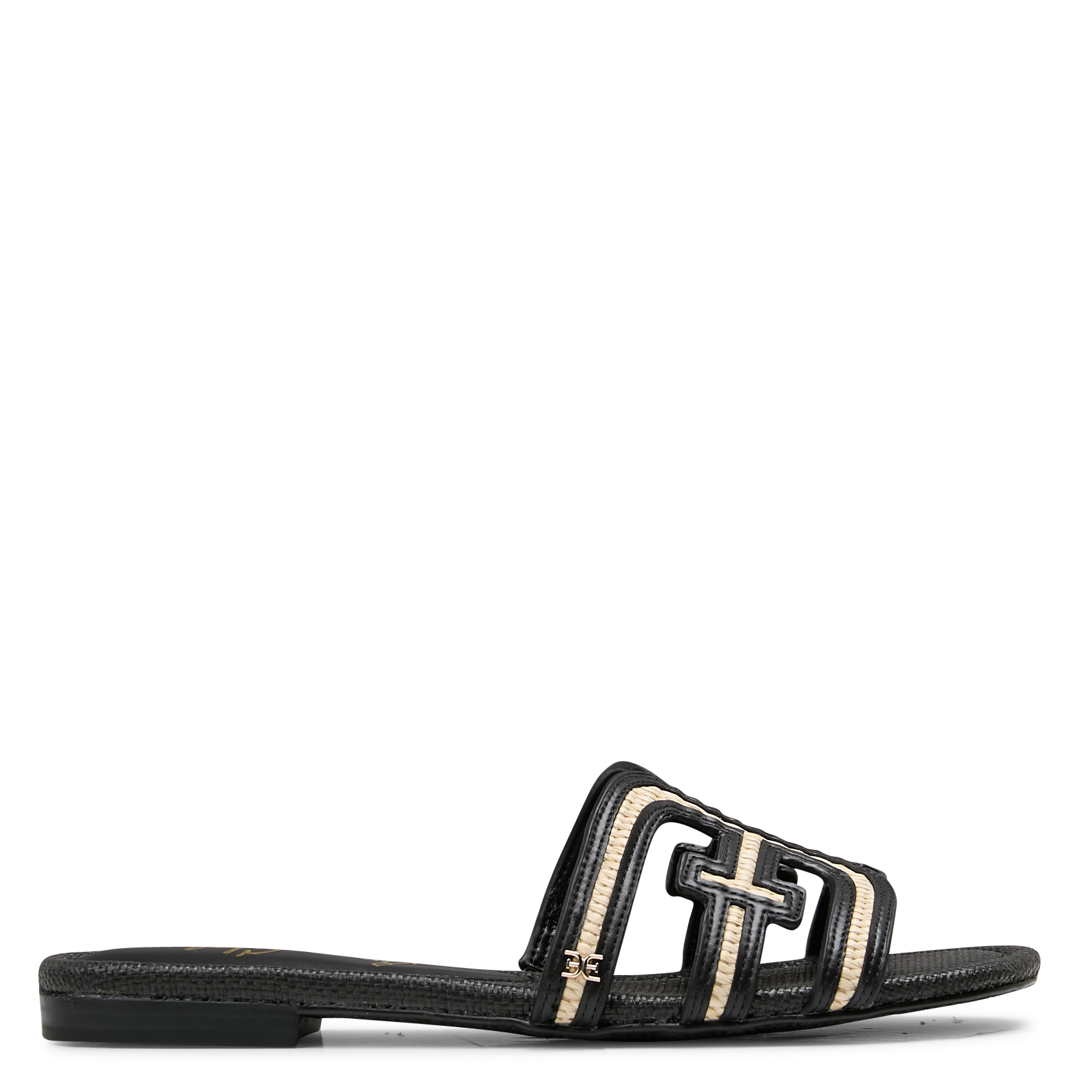 Sandales plates en raphia mélangé SAM EDELMAN Multicolore