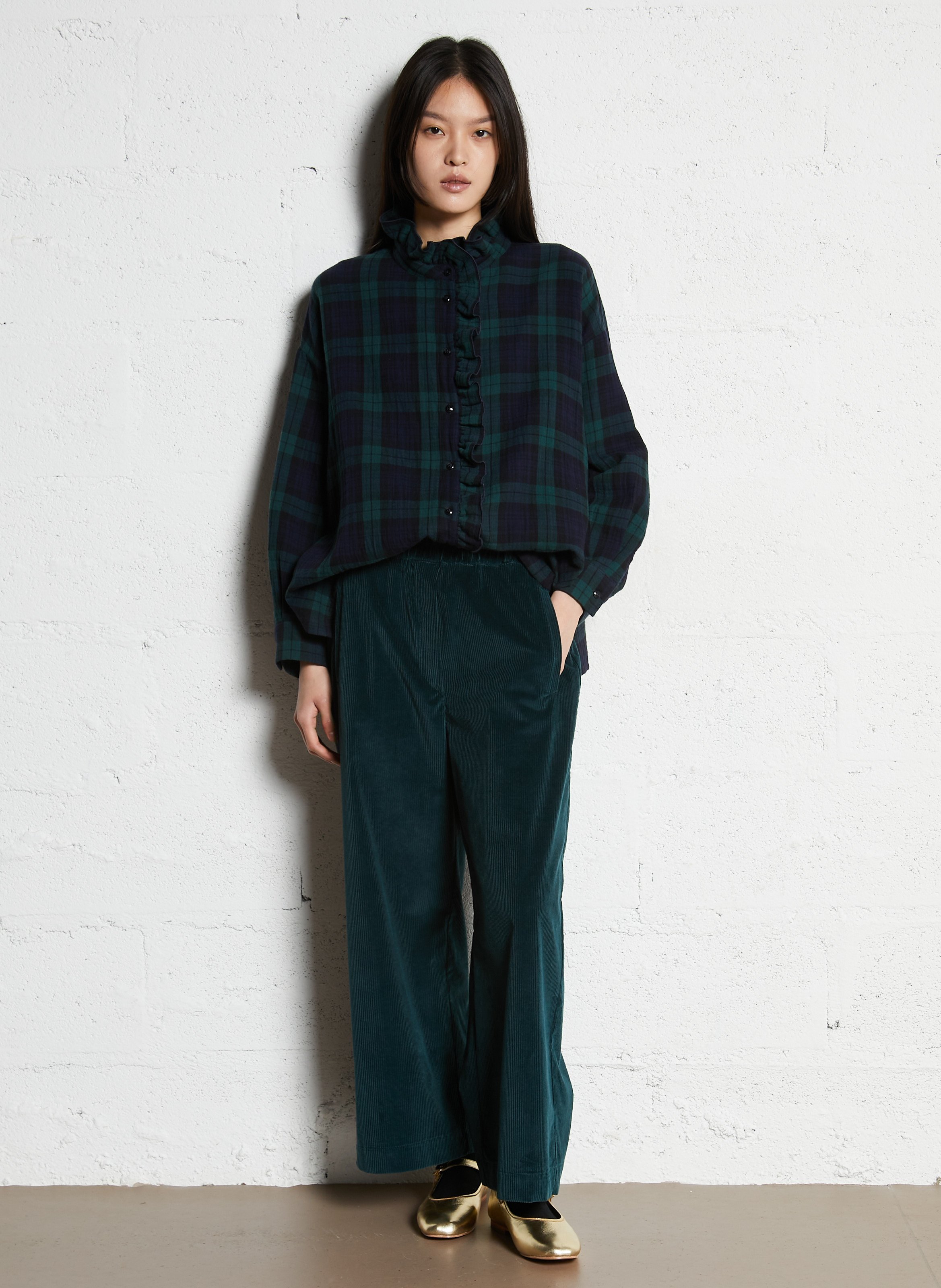 Oversized blouse van katoen met print SUZIE WINKLE Blauw