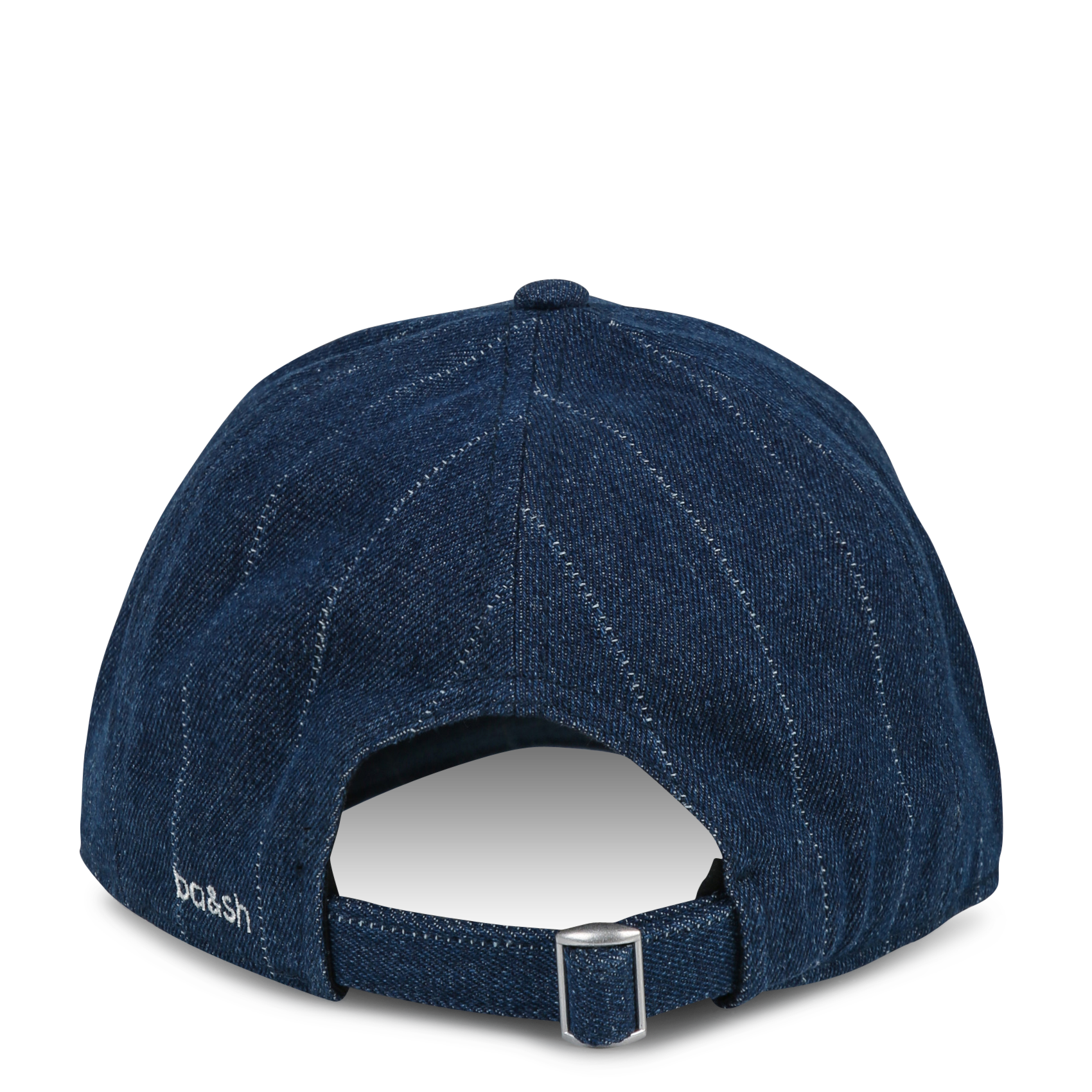 Striped blended cotton cap Blue