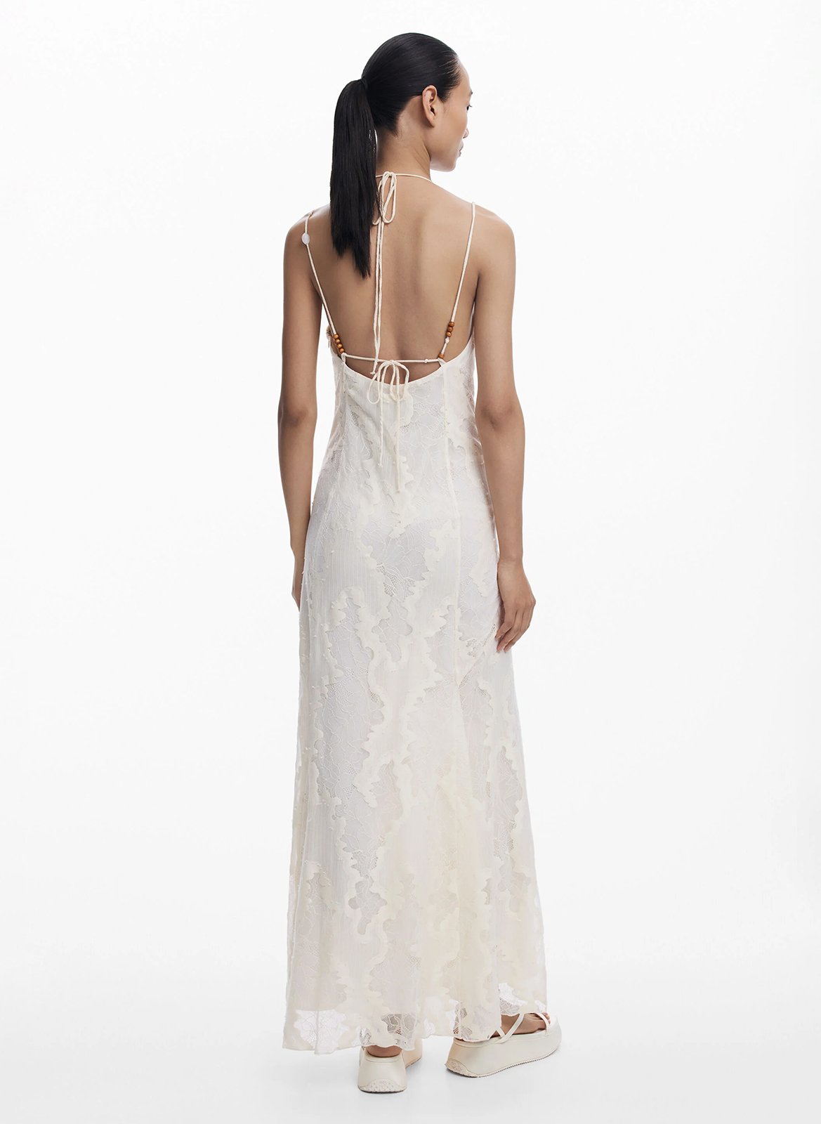 Abito lungo in pizzo DESIGUAL Bianco