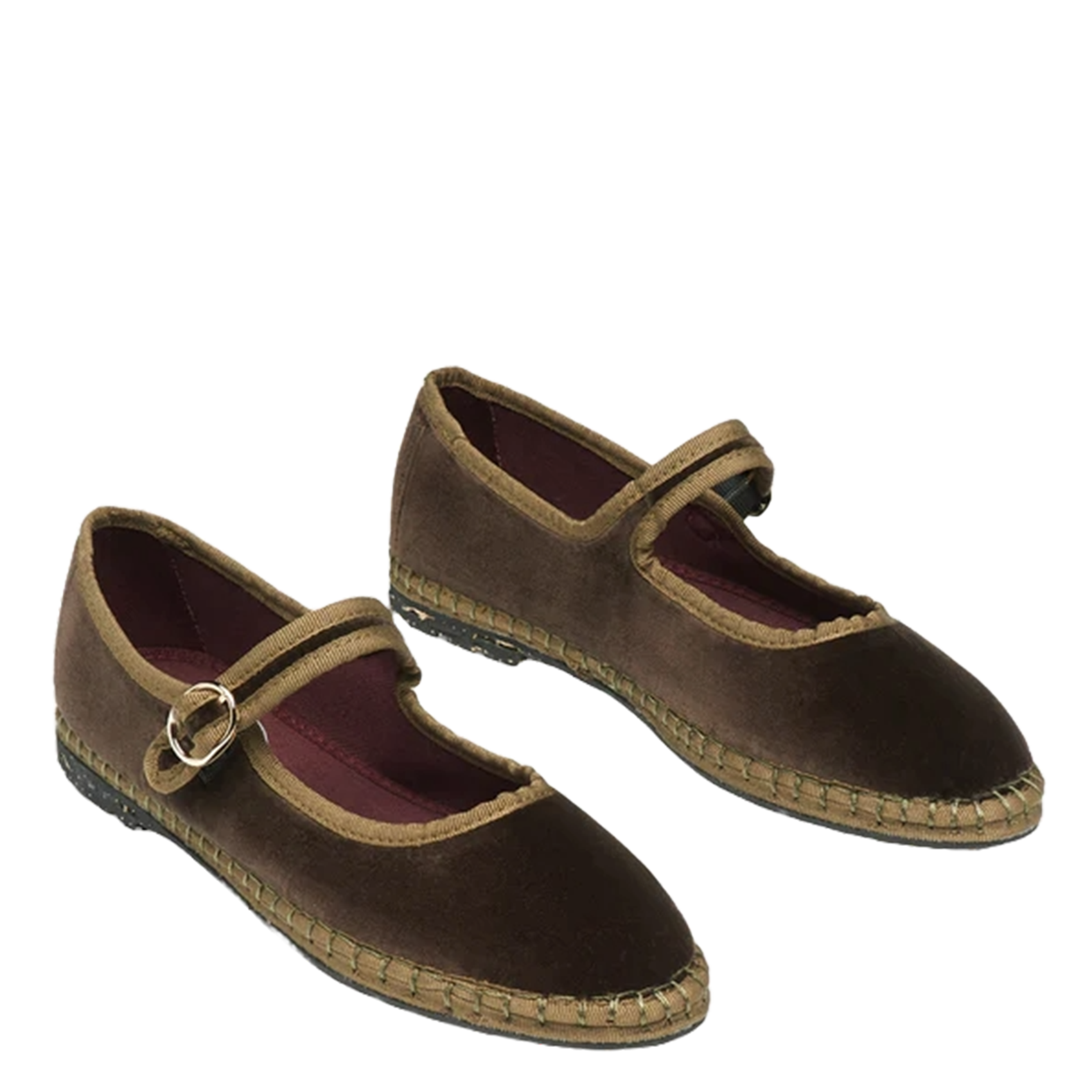 Cotton velvet ballerina flats FLABELUS Brown