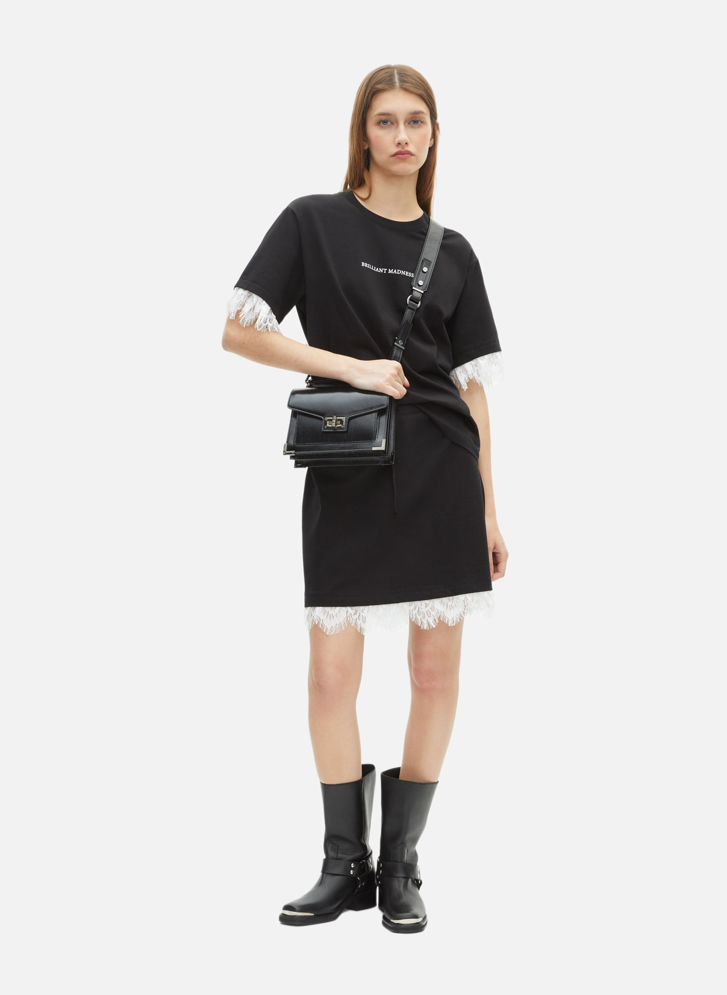 Short skirt with lace THE KOOPLES Black