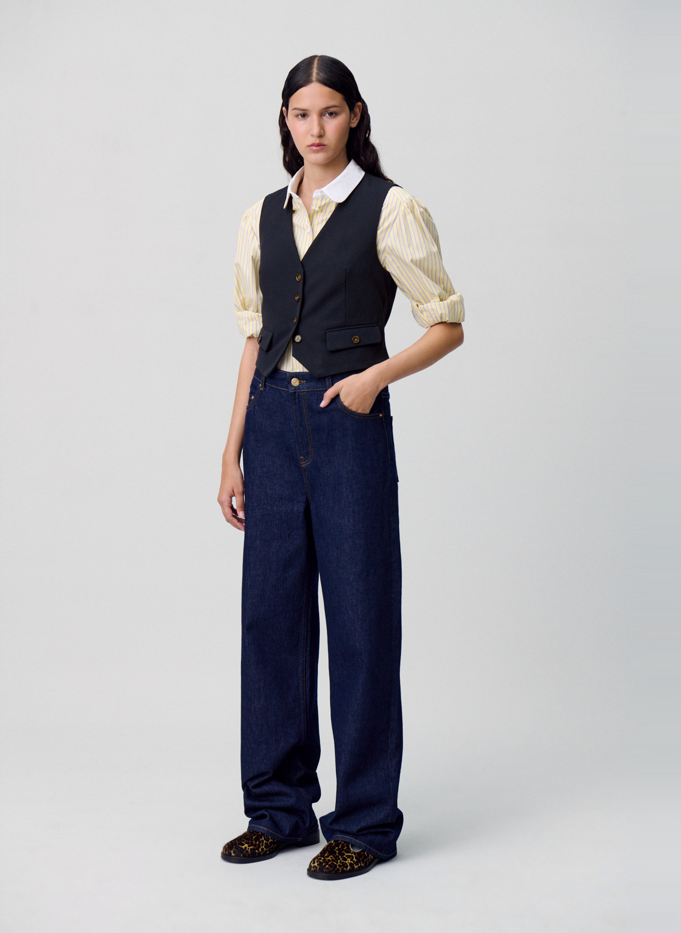 Gilet de costume col V CLAUDIE PIERLOT Bleu