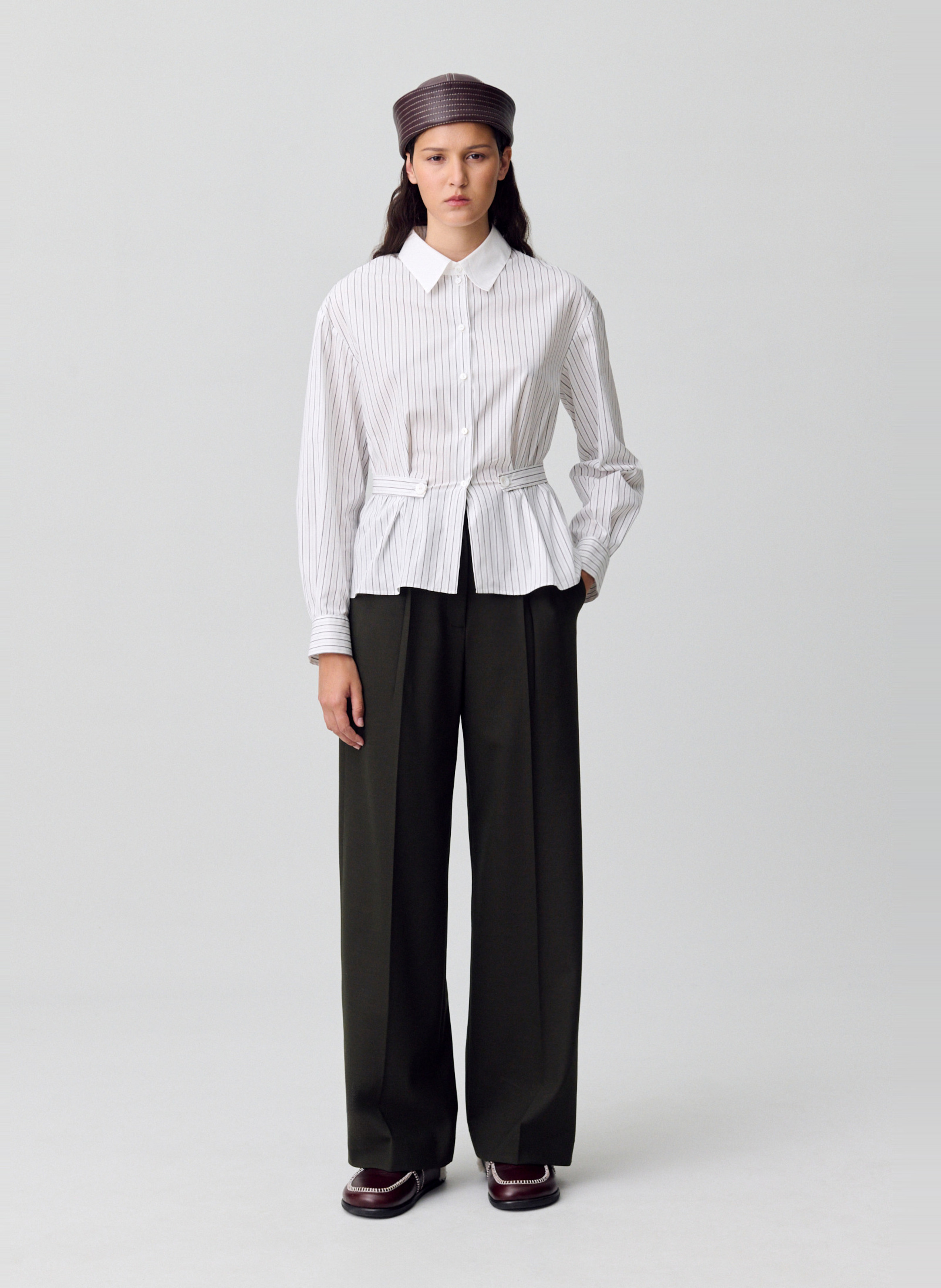 Chemise col classique manches contrastantes en coton CLAUDIE PIERLOT Multicolored