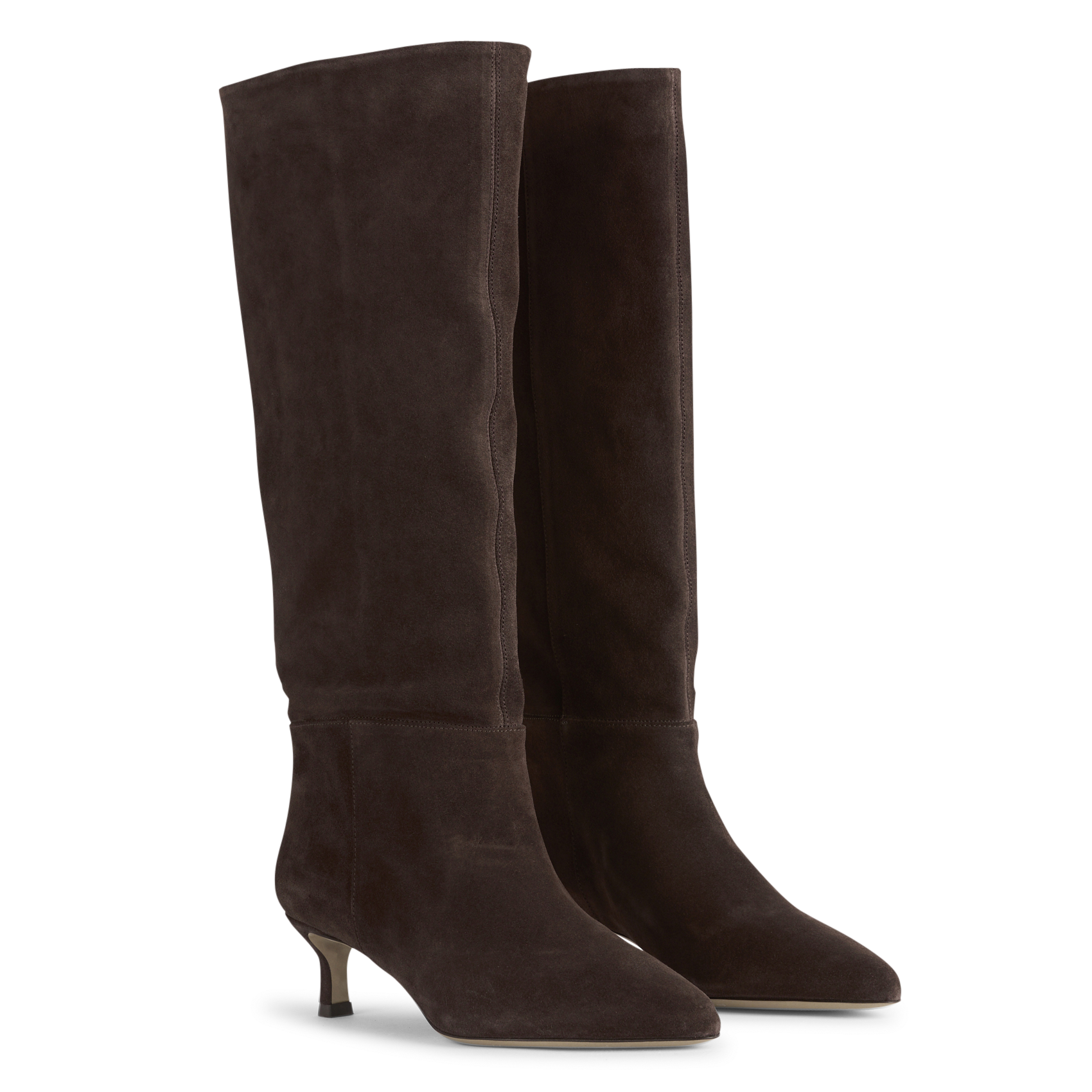 Bottes en cuir velours RIVECOUR Marron