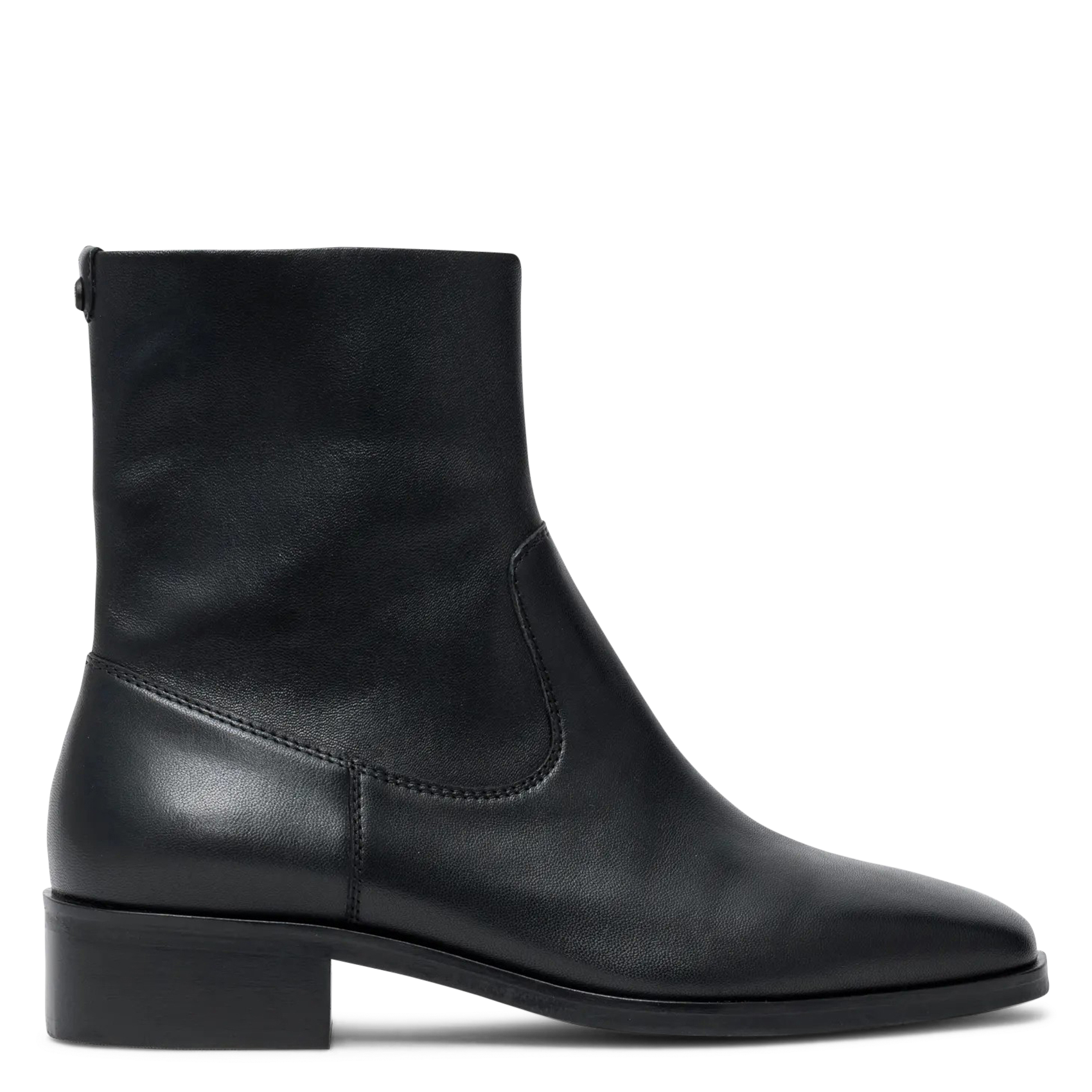 Plain smooth leather ankle boots BOCAGE Black