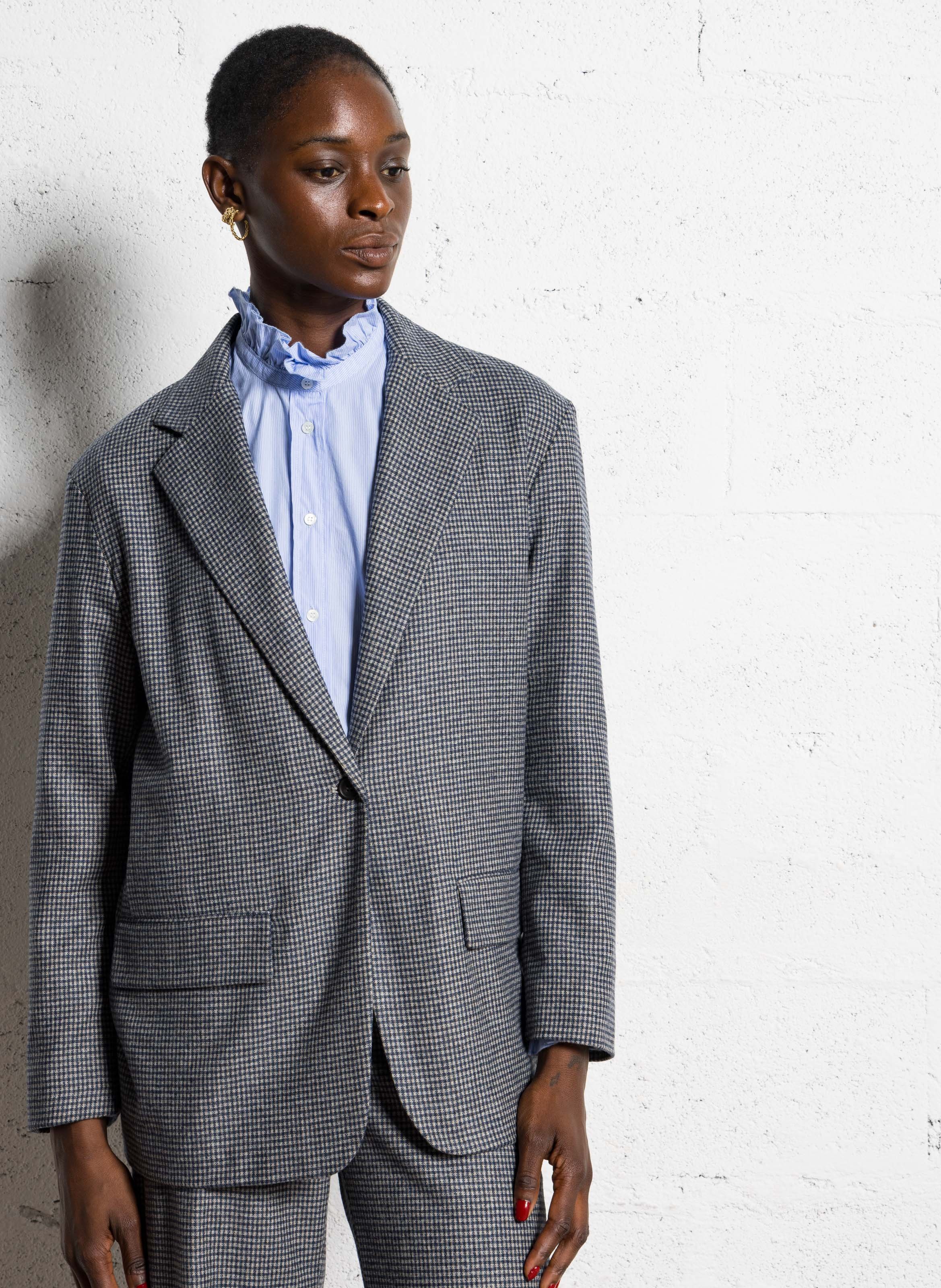 Veste de blazer oversize en laine mélangée HARTFORD Multicolore