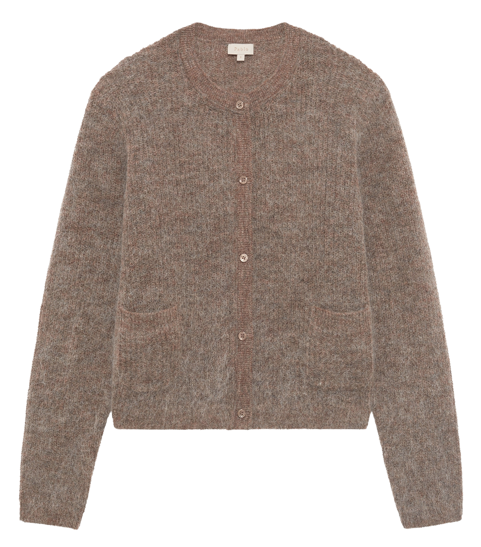 Gilet droit en maille PABLO Marron