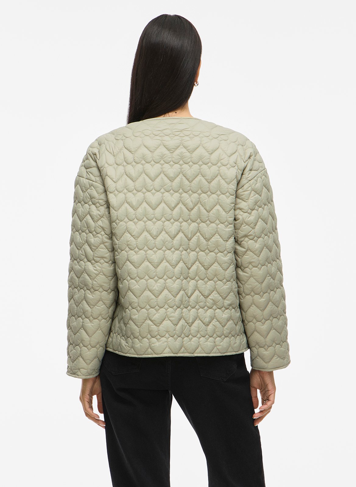 Veste col rond matellassée VILA Beige