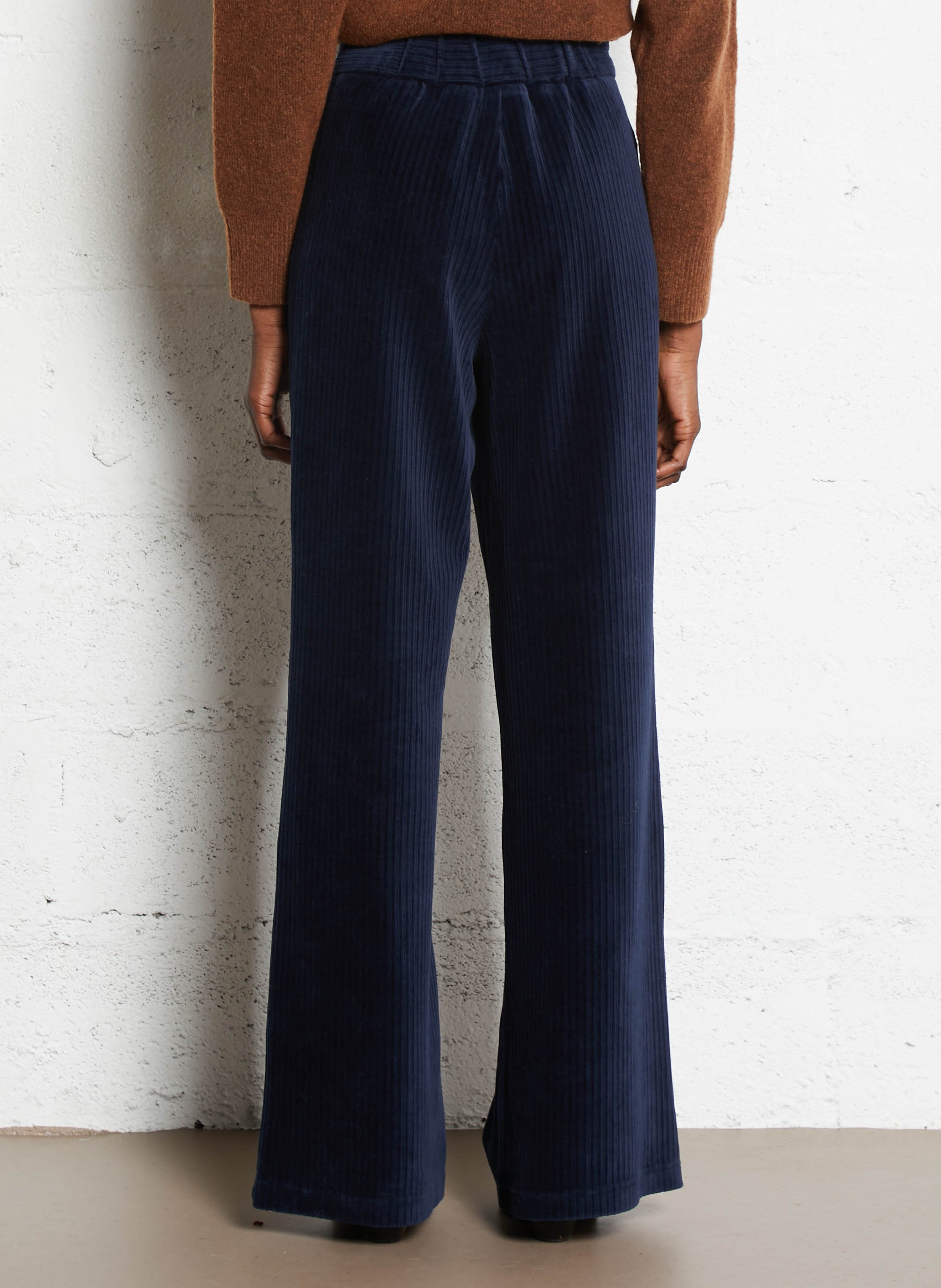 Pantalon droit en coton mélangé NICE THINGS Bleu