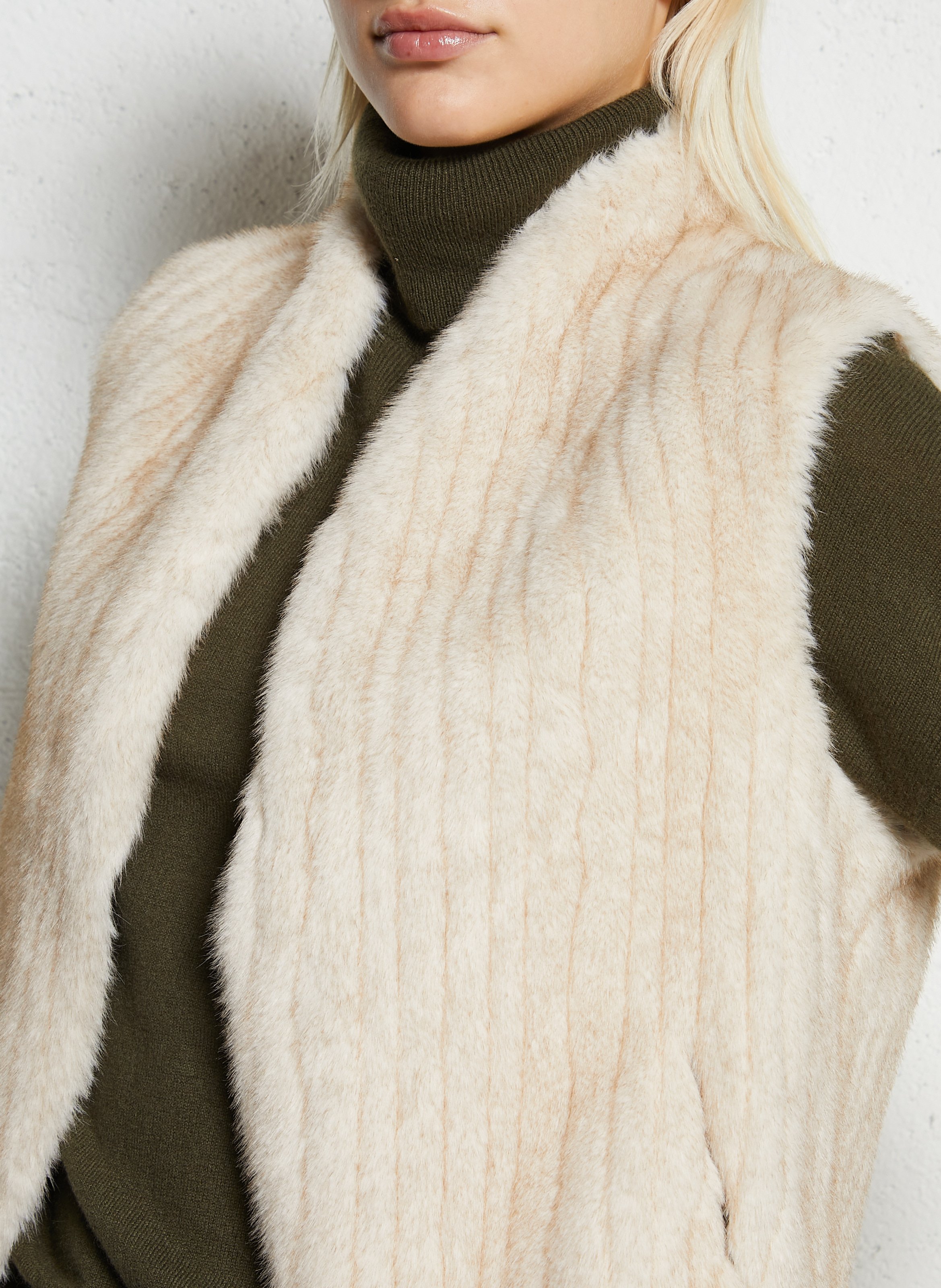 Veste sans manches fausse fourrure SUD EXPRESS Beige