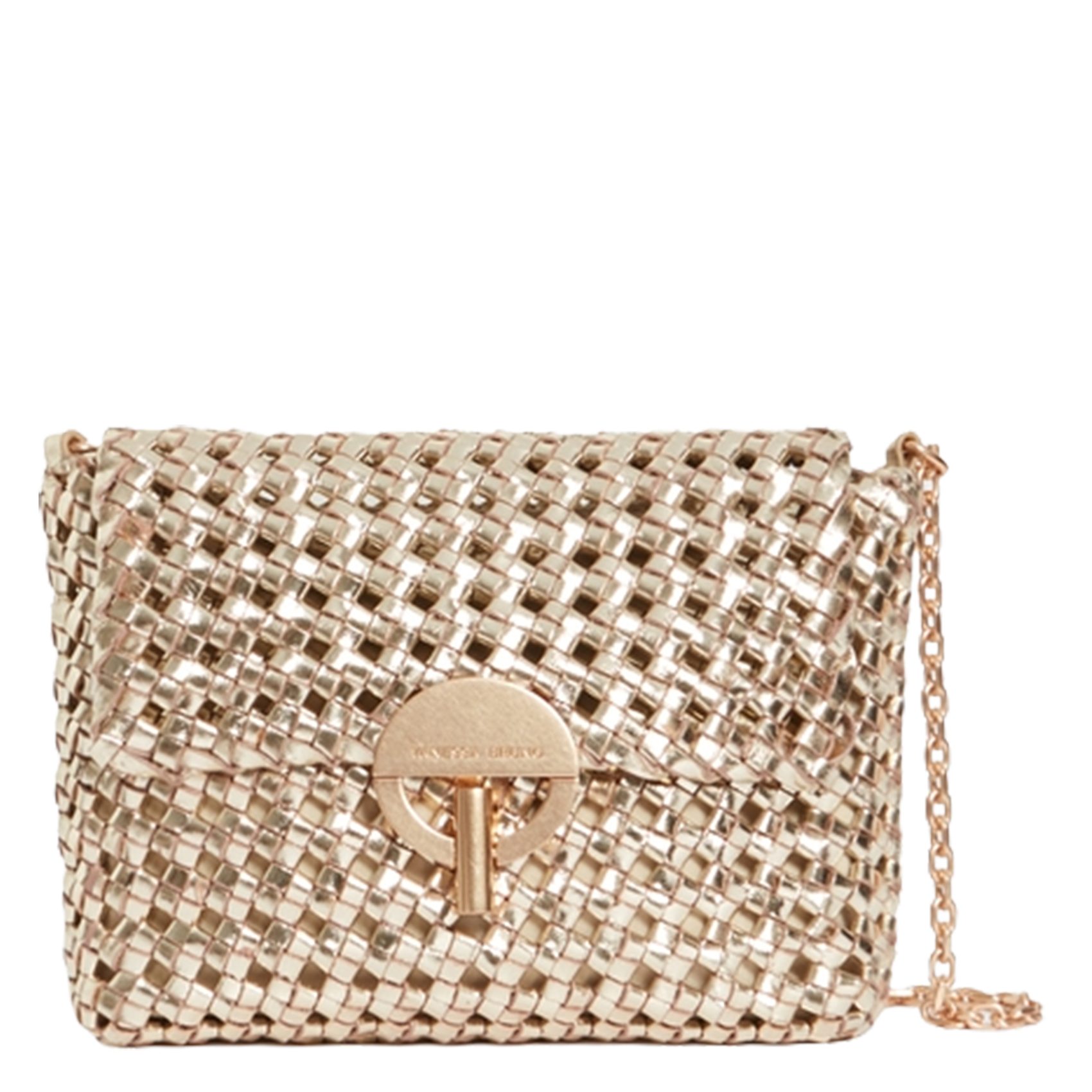 Braided leather shoulder bag VANESSA BRUNO Golden