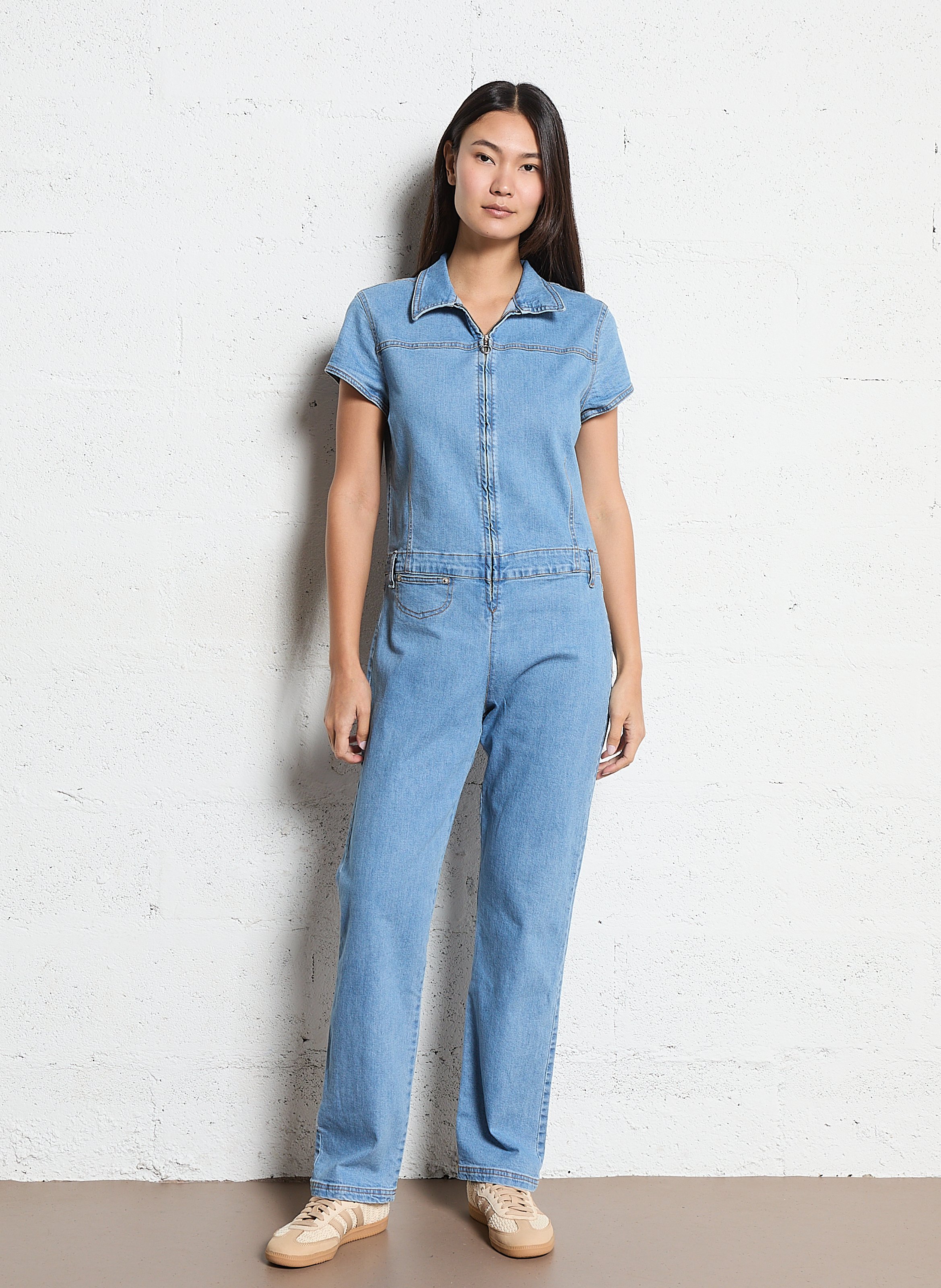 Cotton-blend denim shirt with classic collar ACQUAVERDE Blue