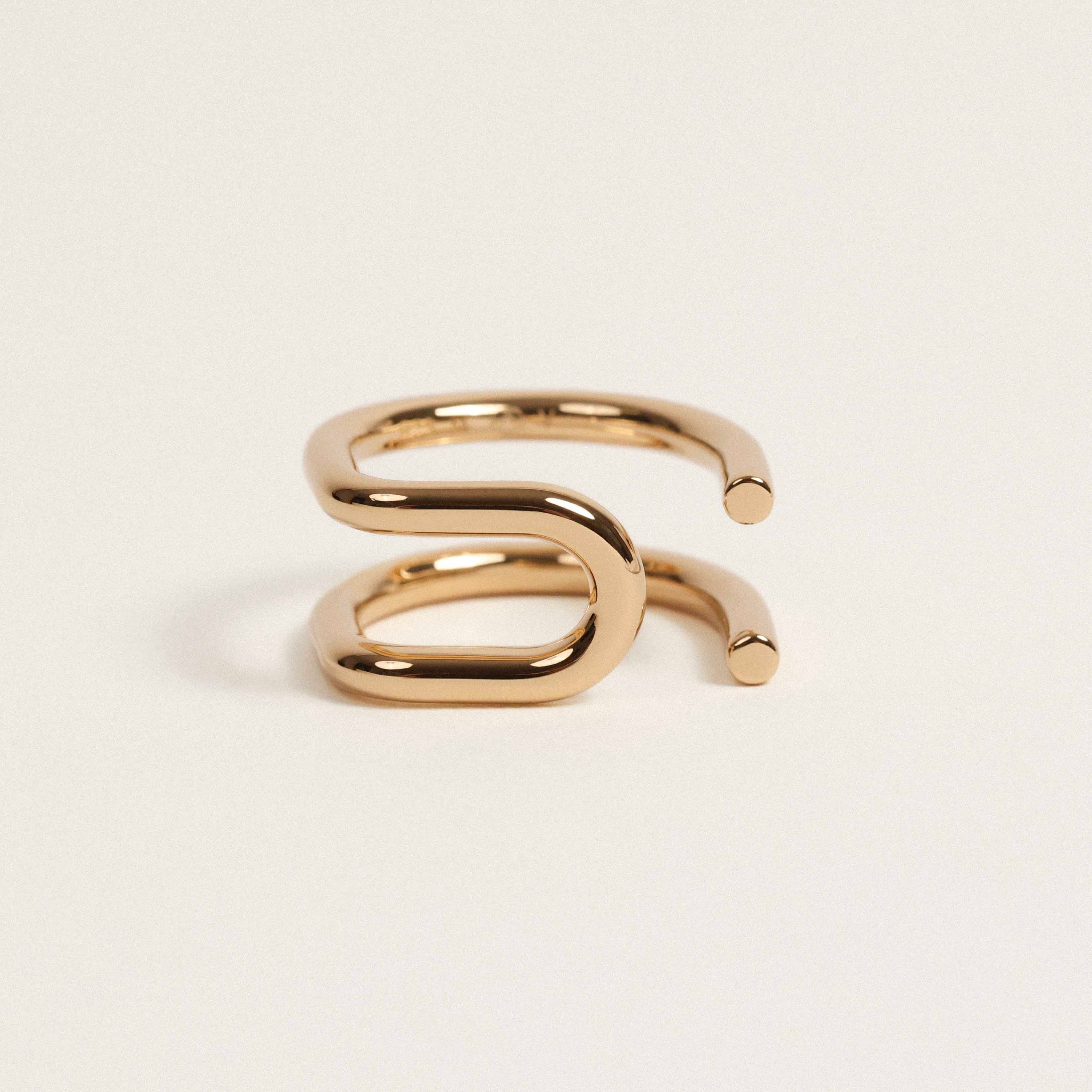 Adjustable reversible ring, gold plated MAYRENA Golden